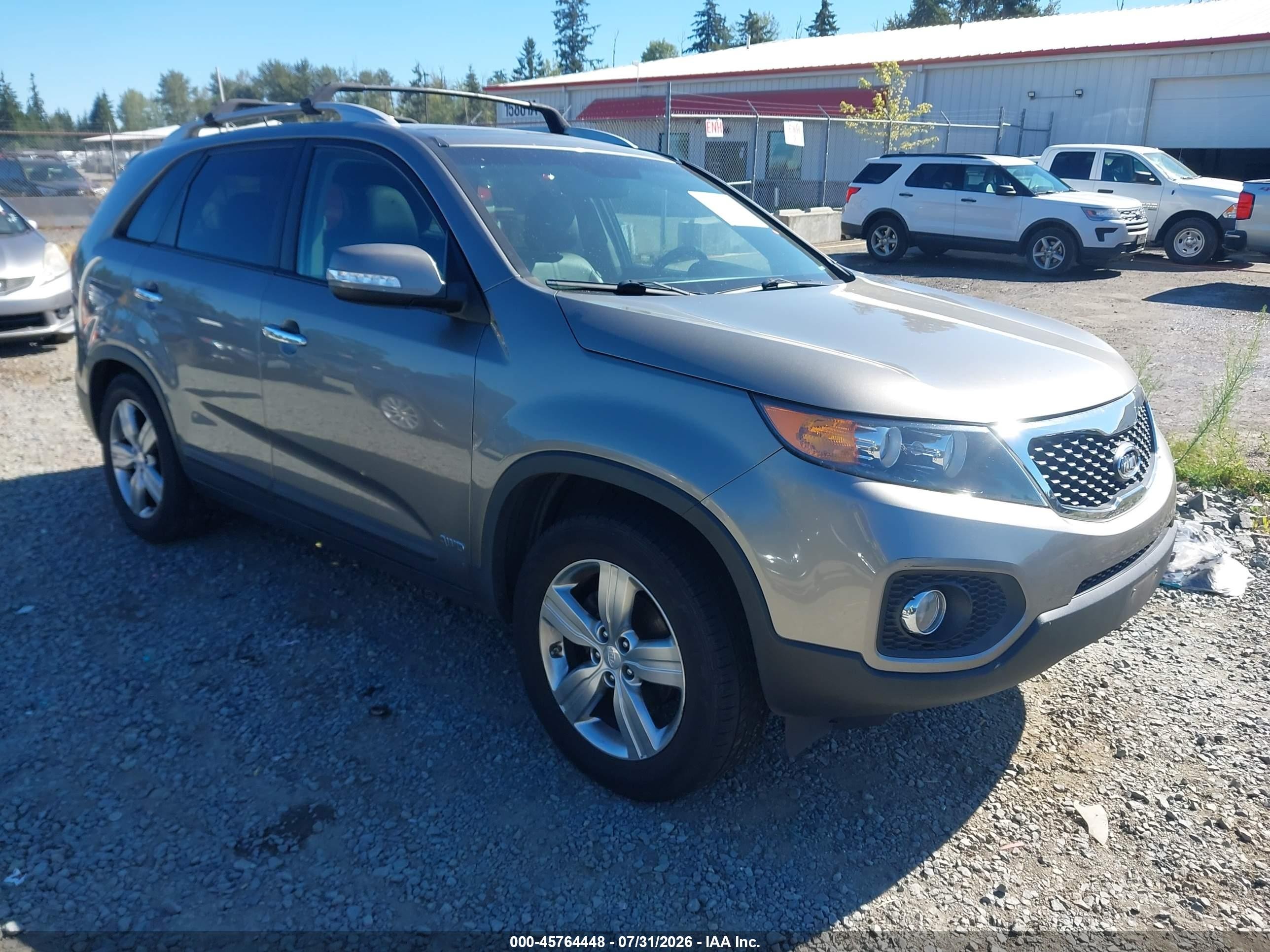 2013 Kia Sorento Ex V6 Gray vin: 5XYKUDA22DG373450