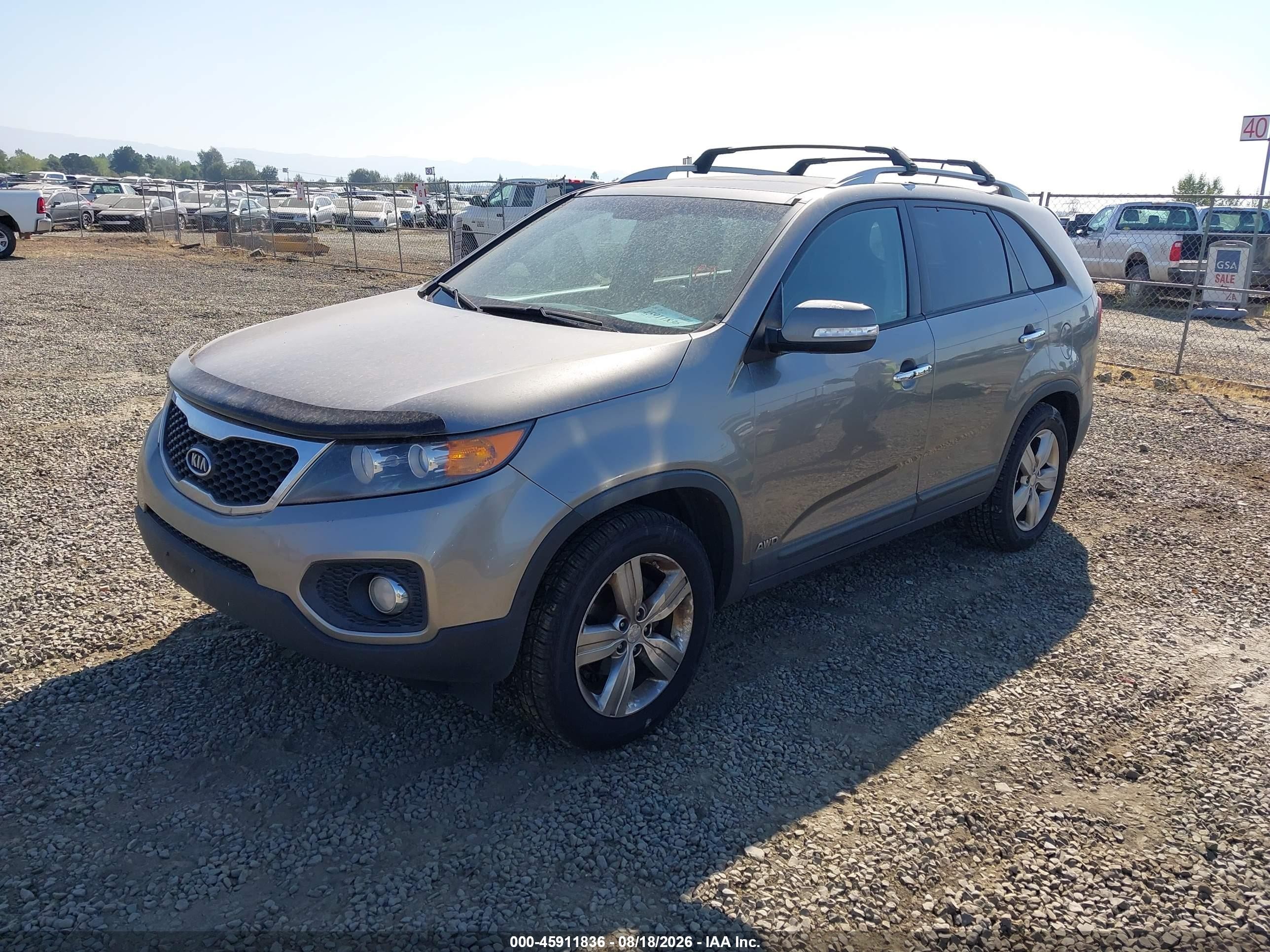 2013 Kia Sorento Ex V6 Серый vin: 5XYKUDA22DG411811
