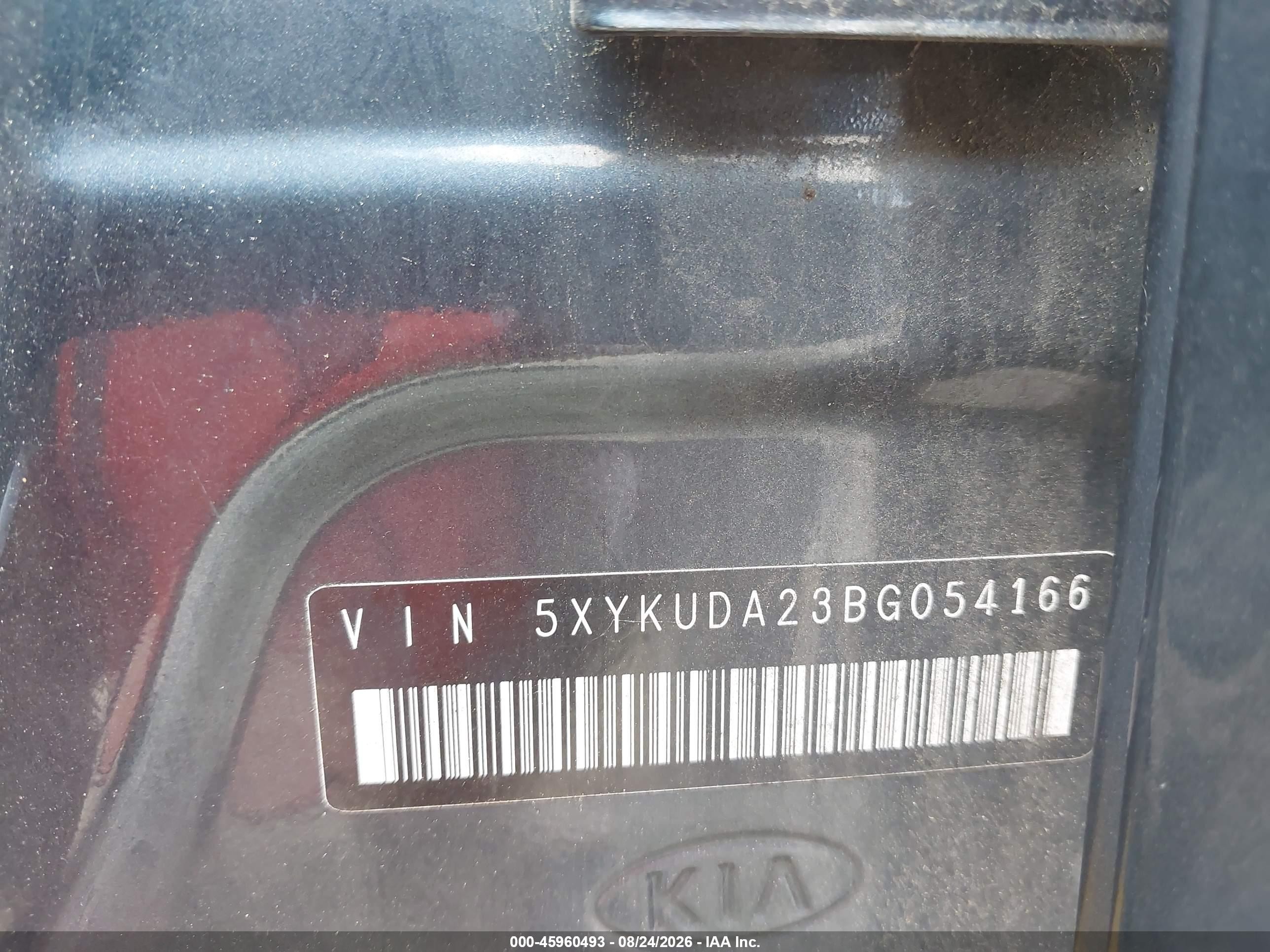 2011 Kia Sorento Ex V6 Blue vin: 5XYKUDA23BG054166