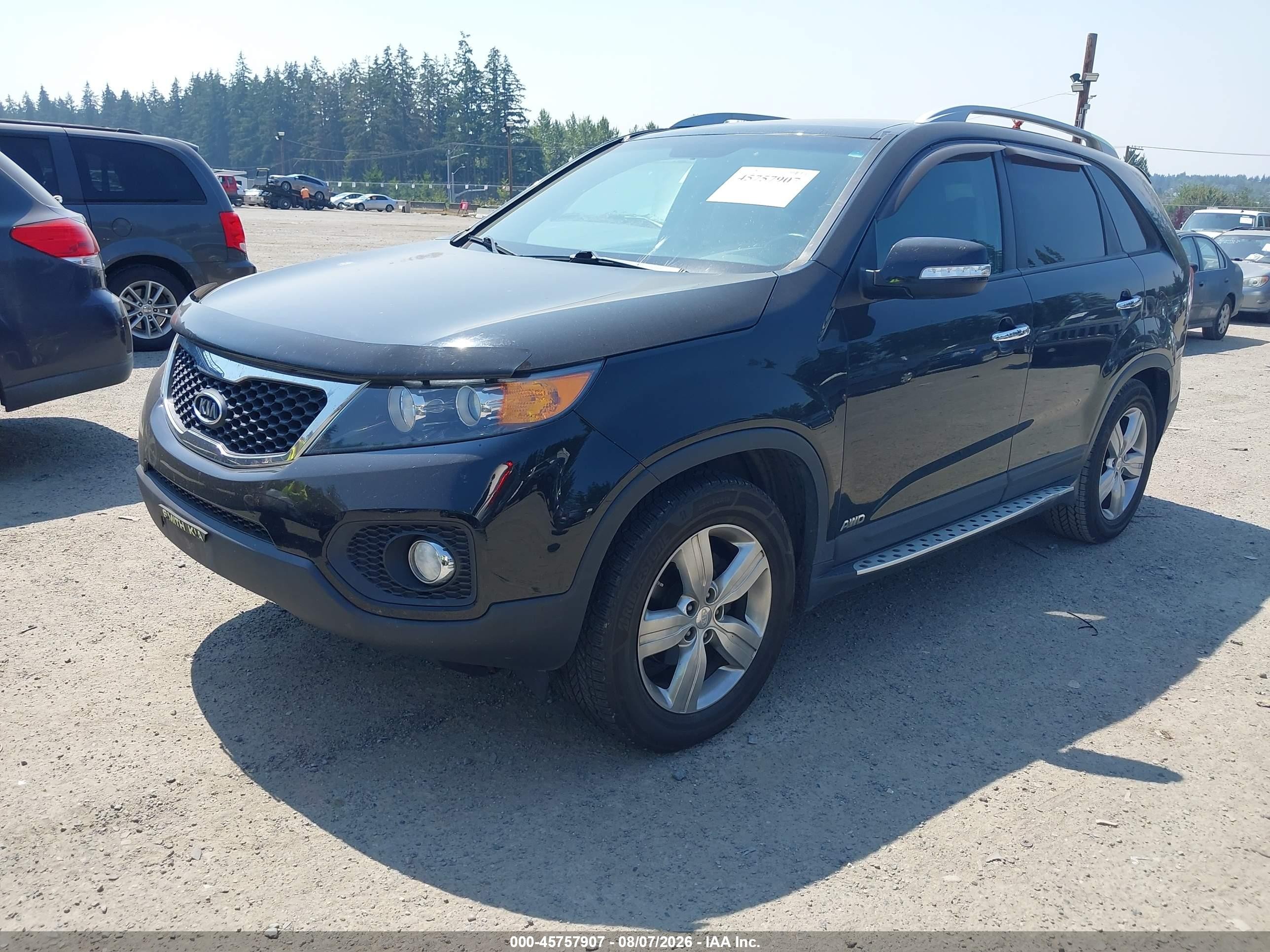 2012 Kia Sorento Ex V6 Black vin: 5XYKUDA23CG293539