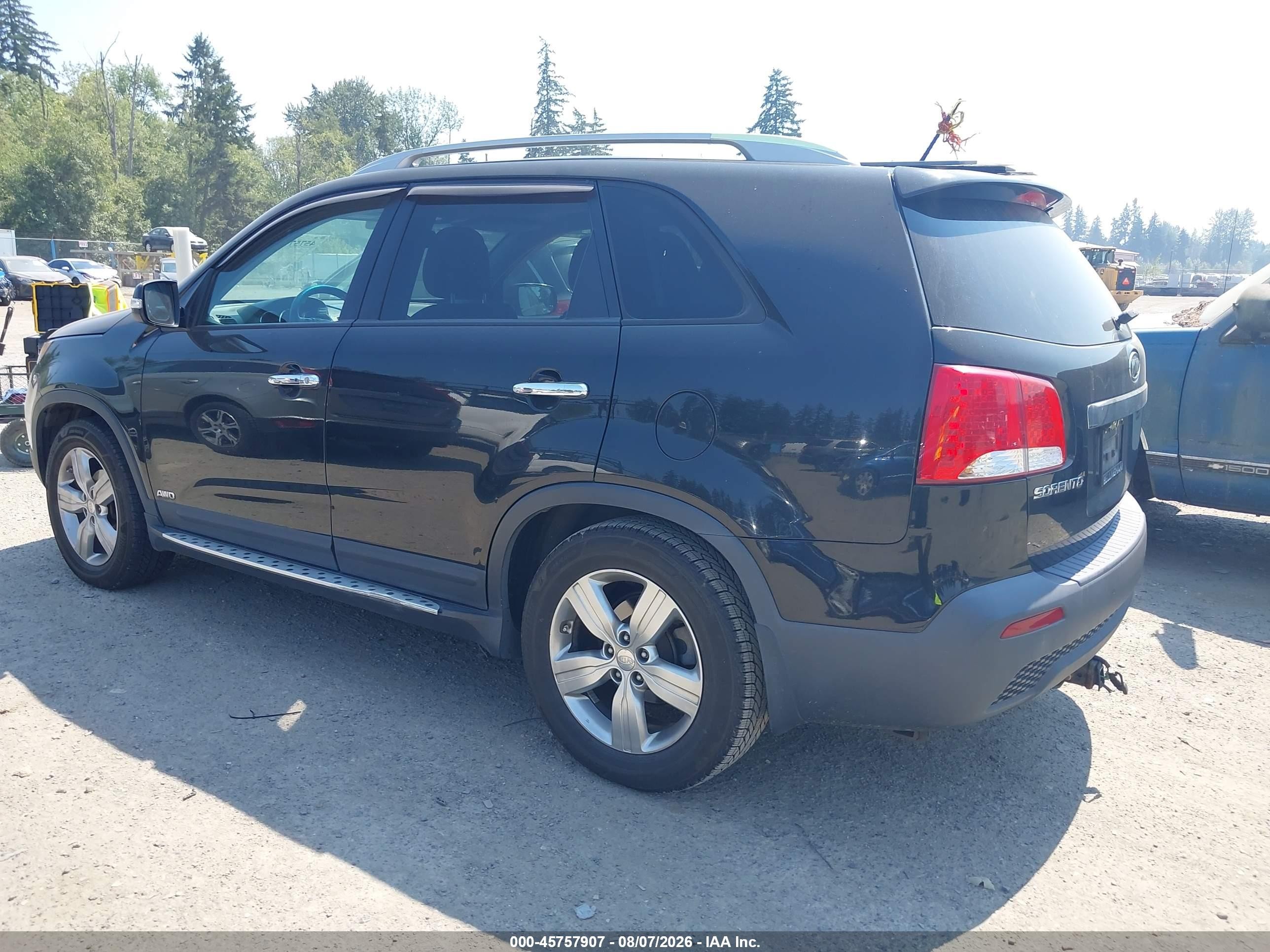 2012 Kia Sorento Ex V6 Black vin: 5XYKUDA23CG293539