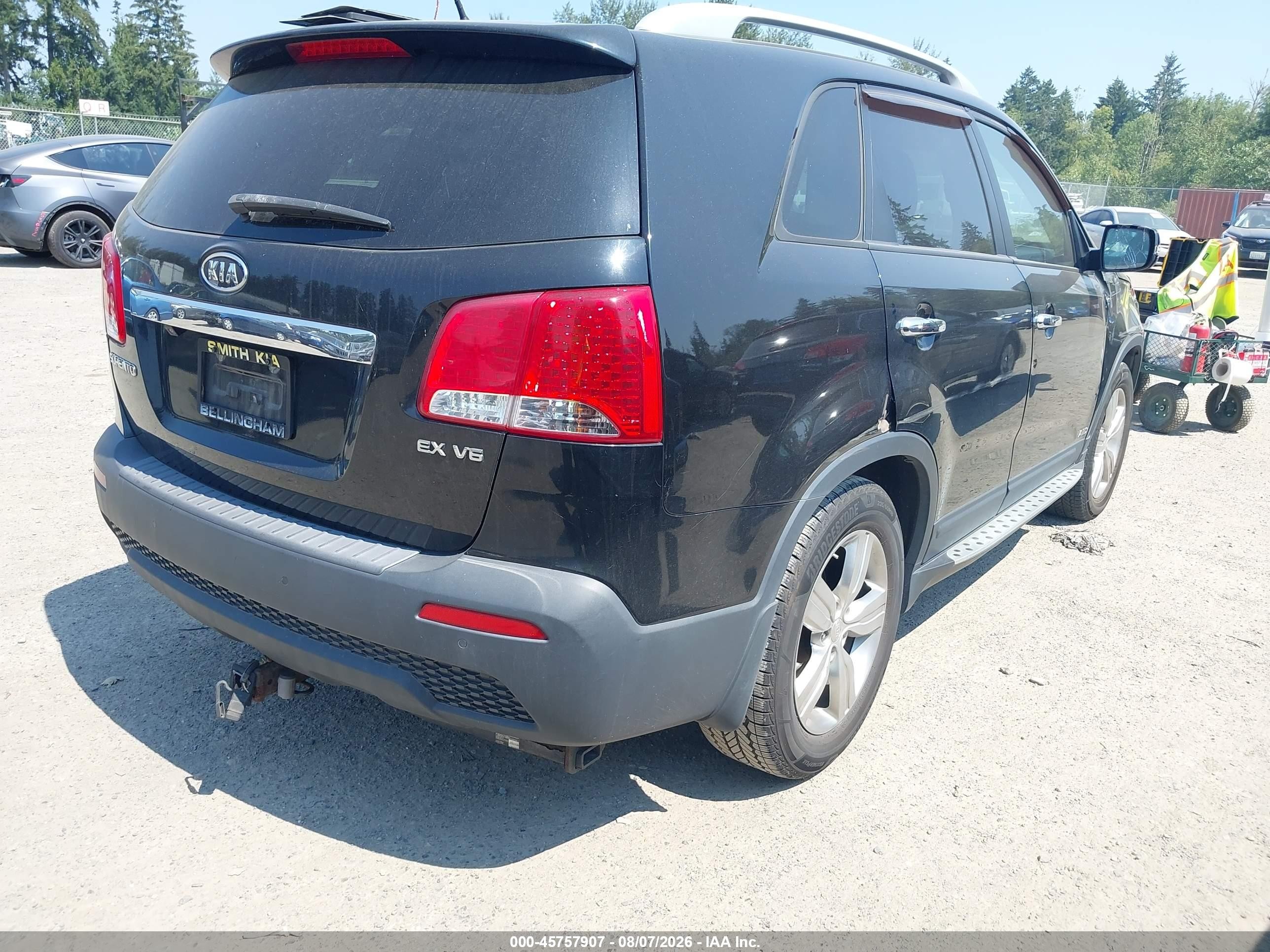 2012 Kia Sorento Ex V6 Black vin: 5XYKUDA23CG293539