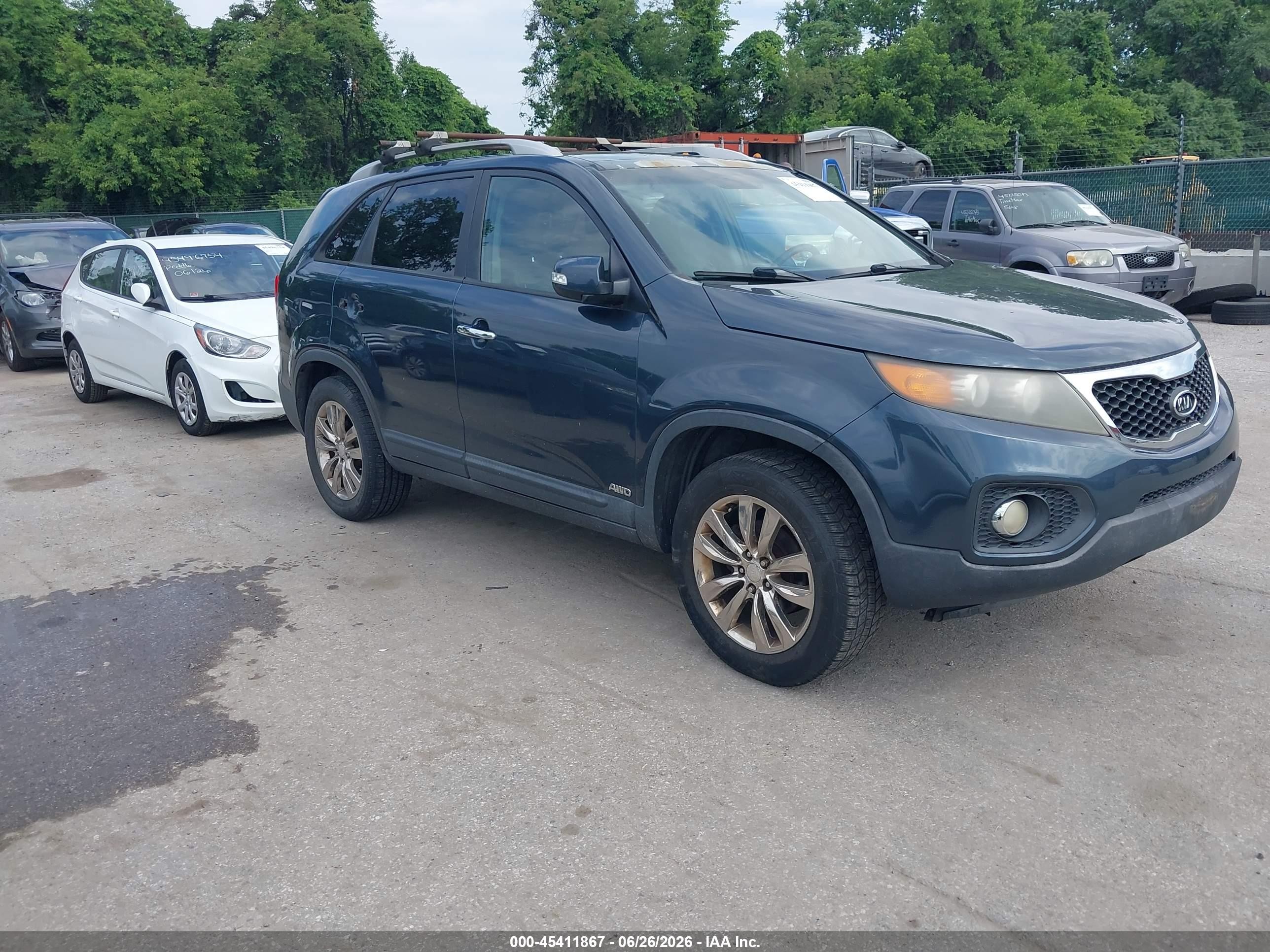 2011 Kia Sorento Ex V6 Dark Blue vin: 5XYKUDA24BG037036