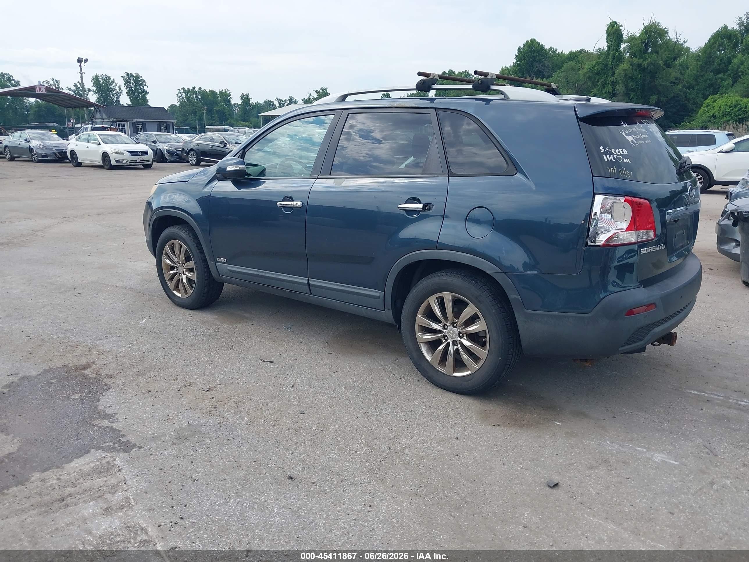 2011 Kia Sorento Ex V6 Dark Blue vin: 5XYKUDA24BG037036