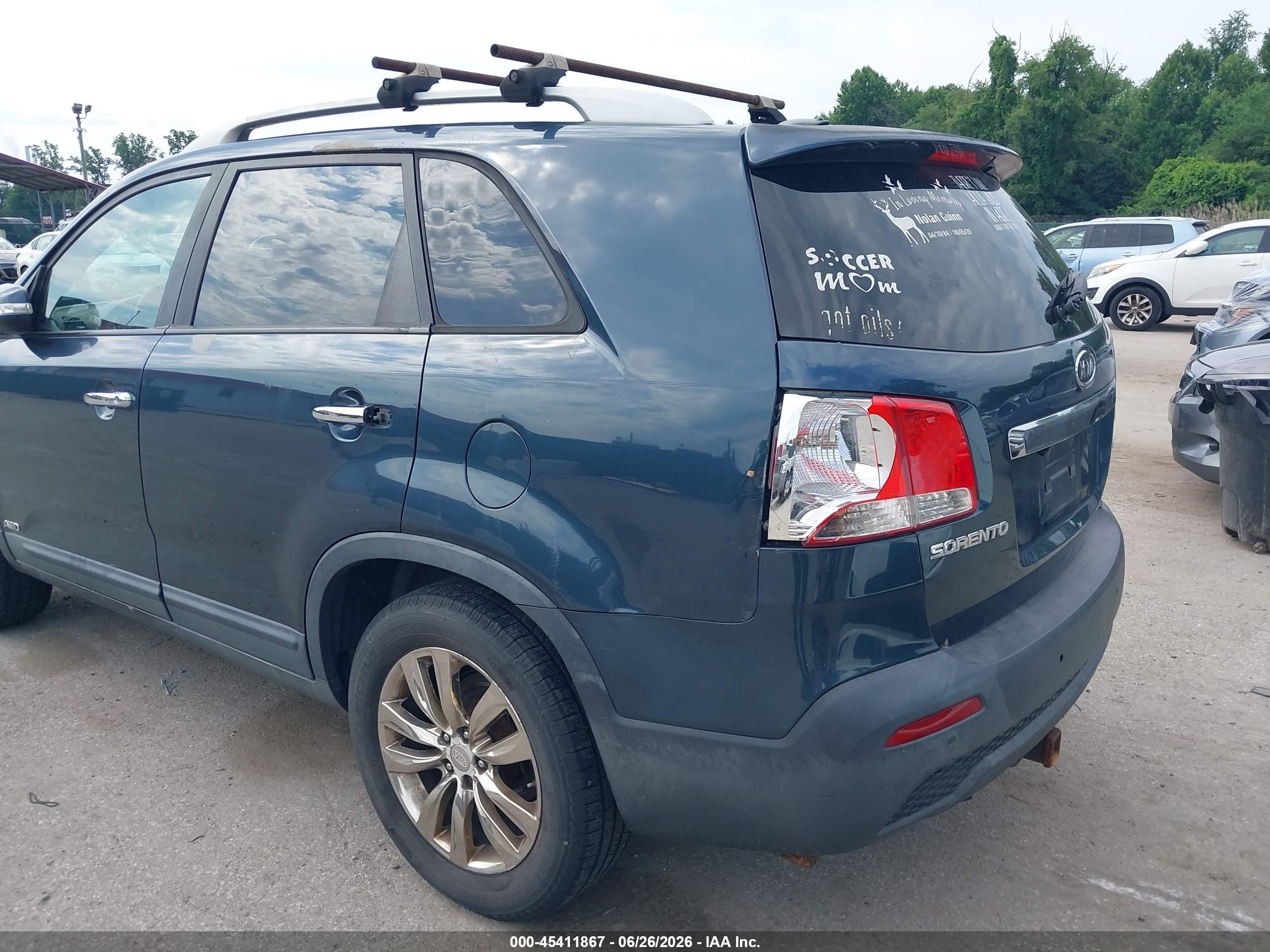 2011 Kia Sorento Ex V6 Dark Blue vin: 5XYKUDA24BG037036