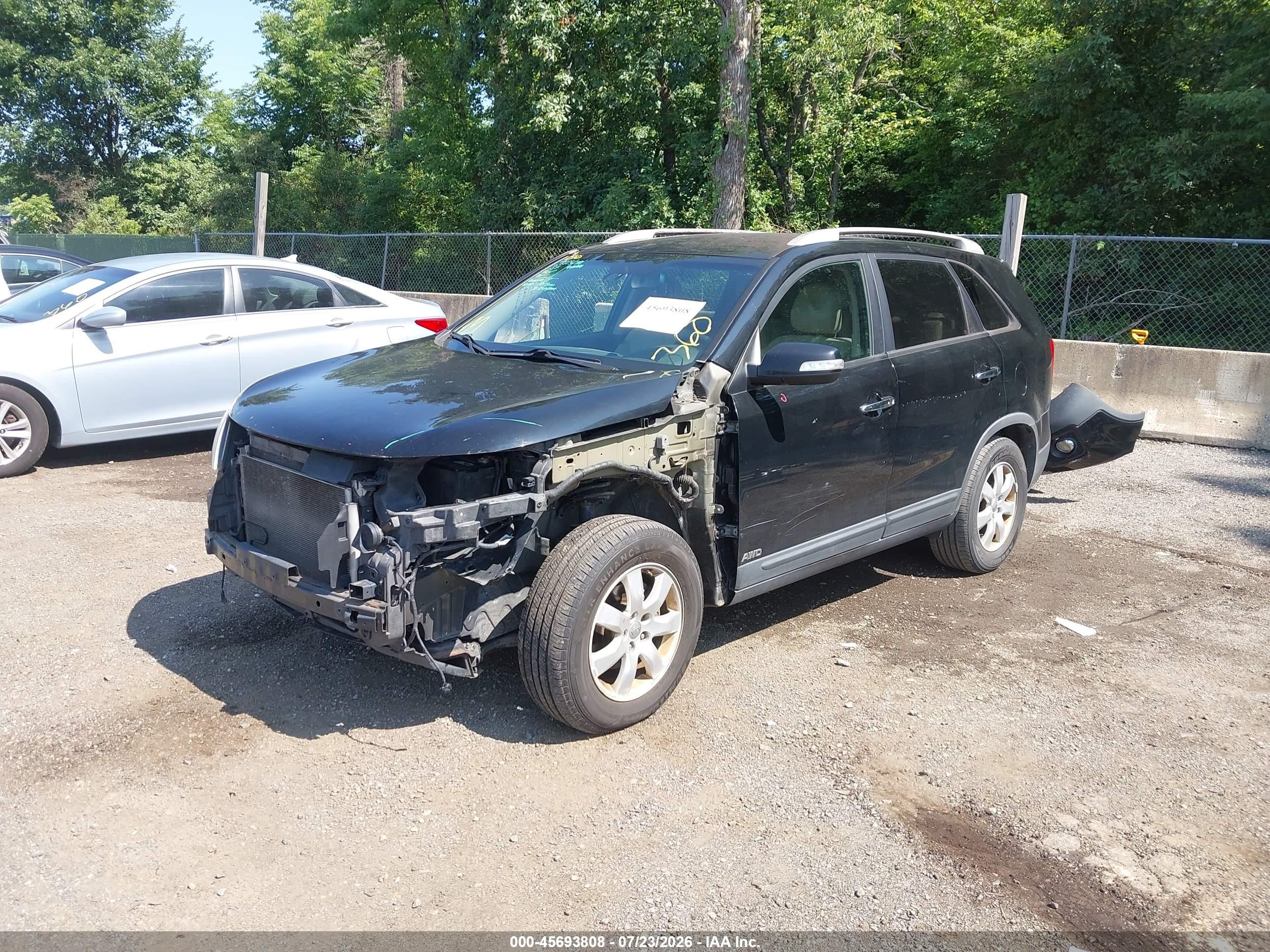 2011 Kia Sorento Ex V6 Black vin: 5XYKUDA24BG097267
