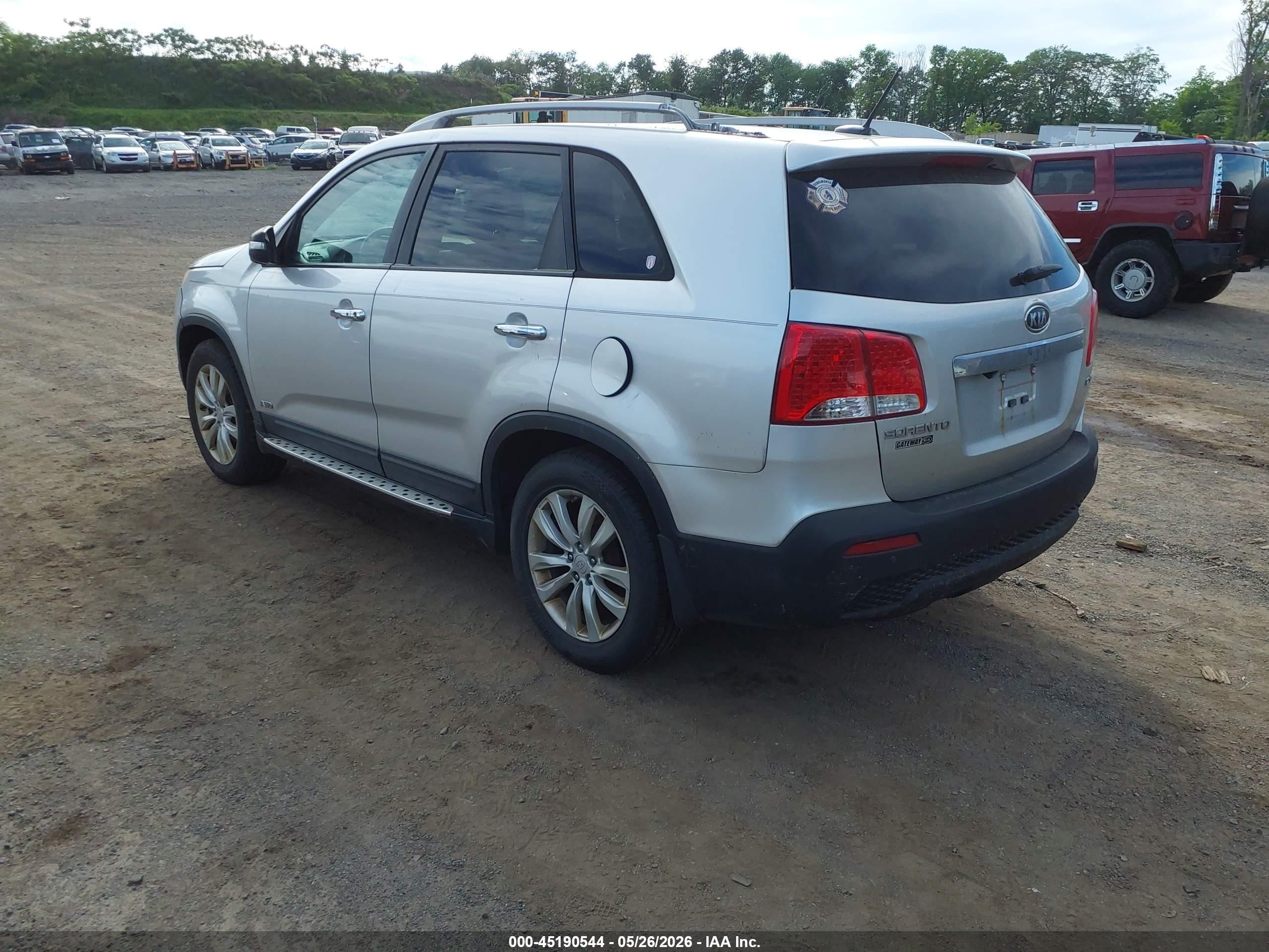 2011 Kia Sorento Ex V6 Silver vin: 5XYKUDA24BG155555
