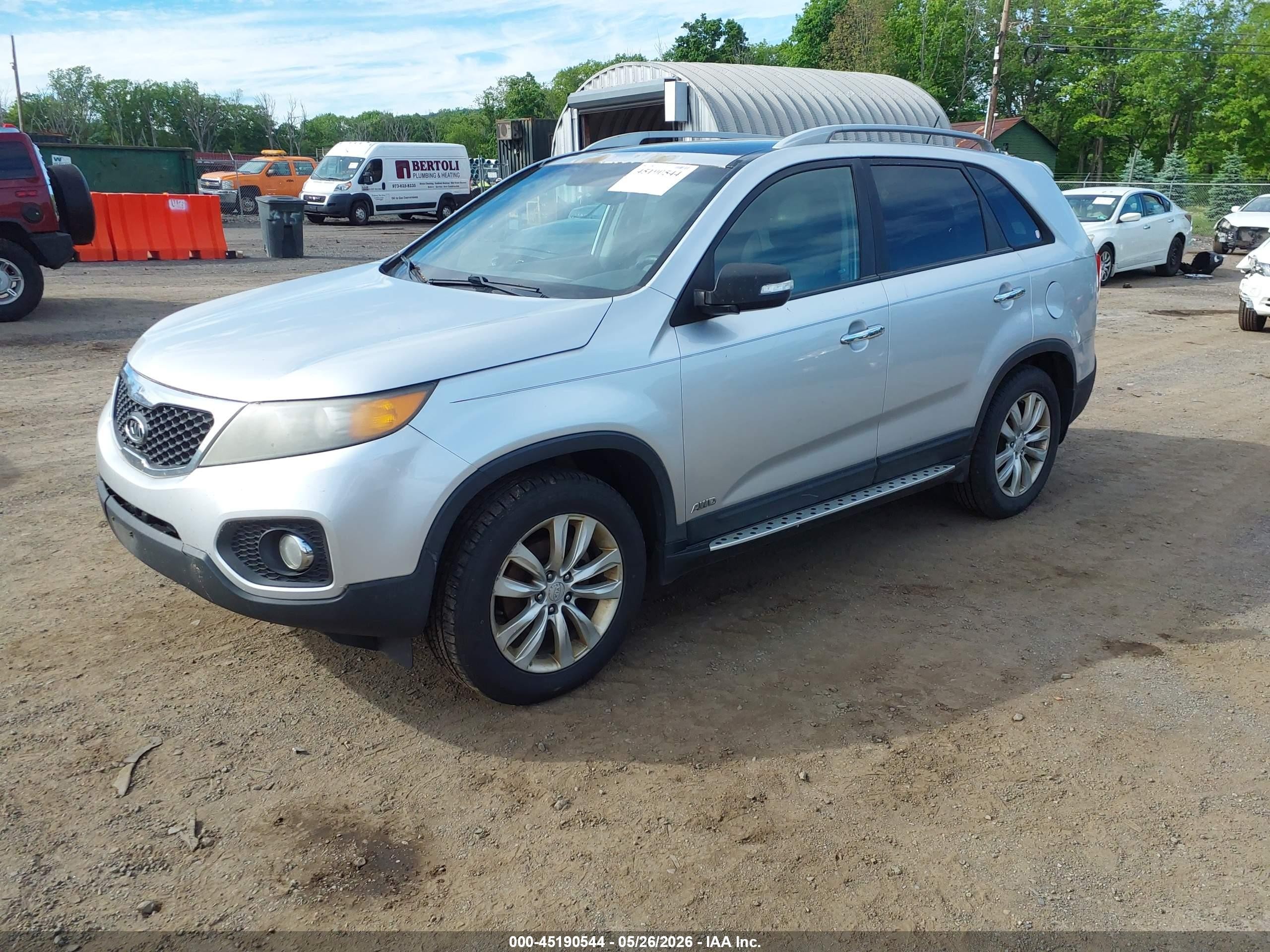 2011 Kia Sorento Ex V6 Silver vin: 5XYKUDA24BG155555