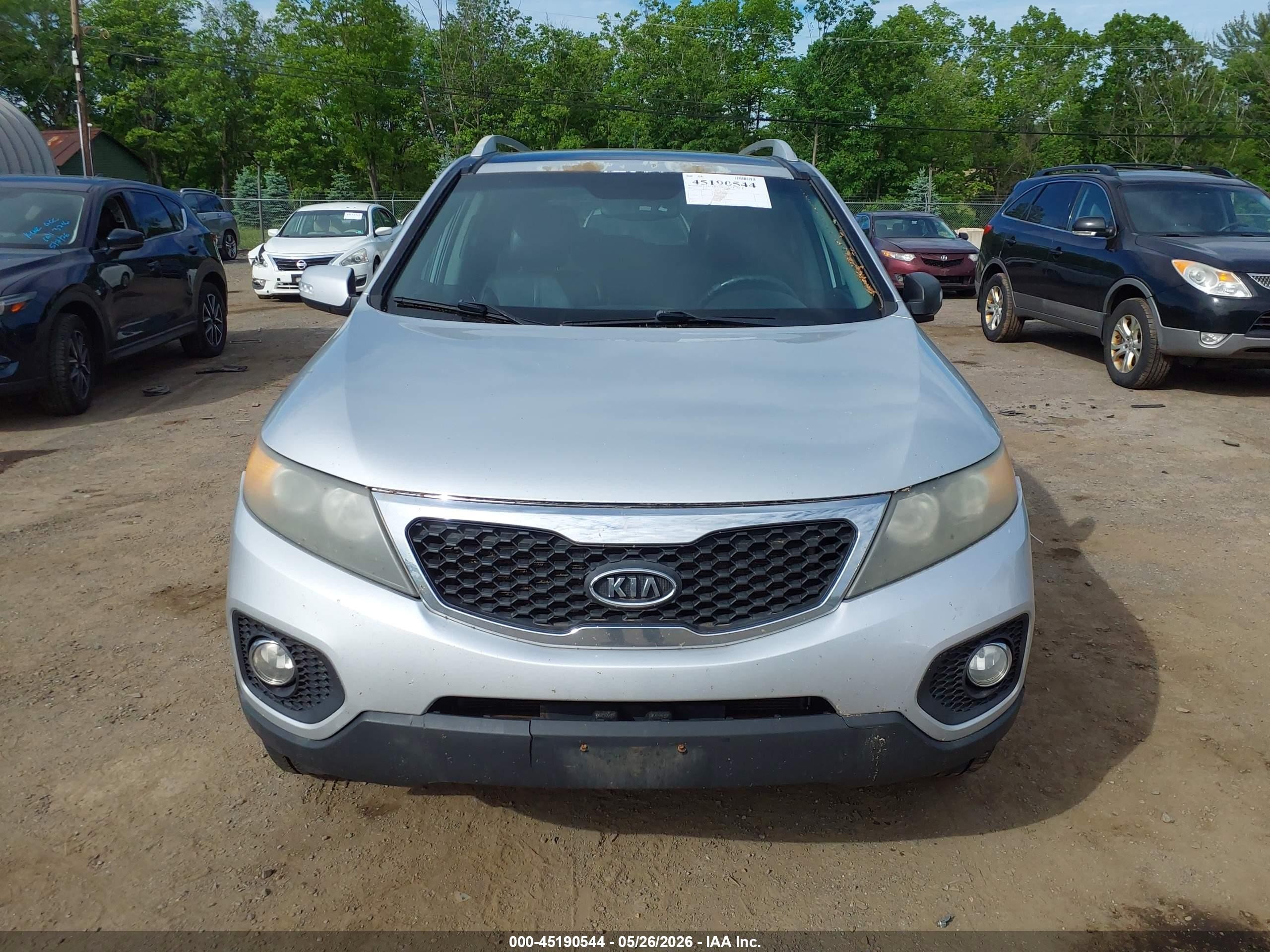 2011 Kia Sorento Ex V6 Silver vin: 5XYKUDA24BG155555