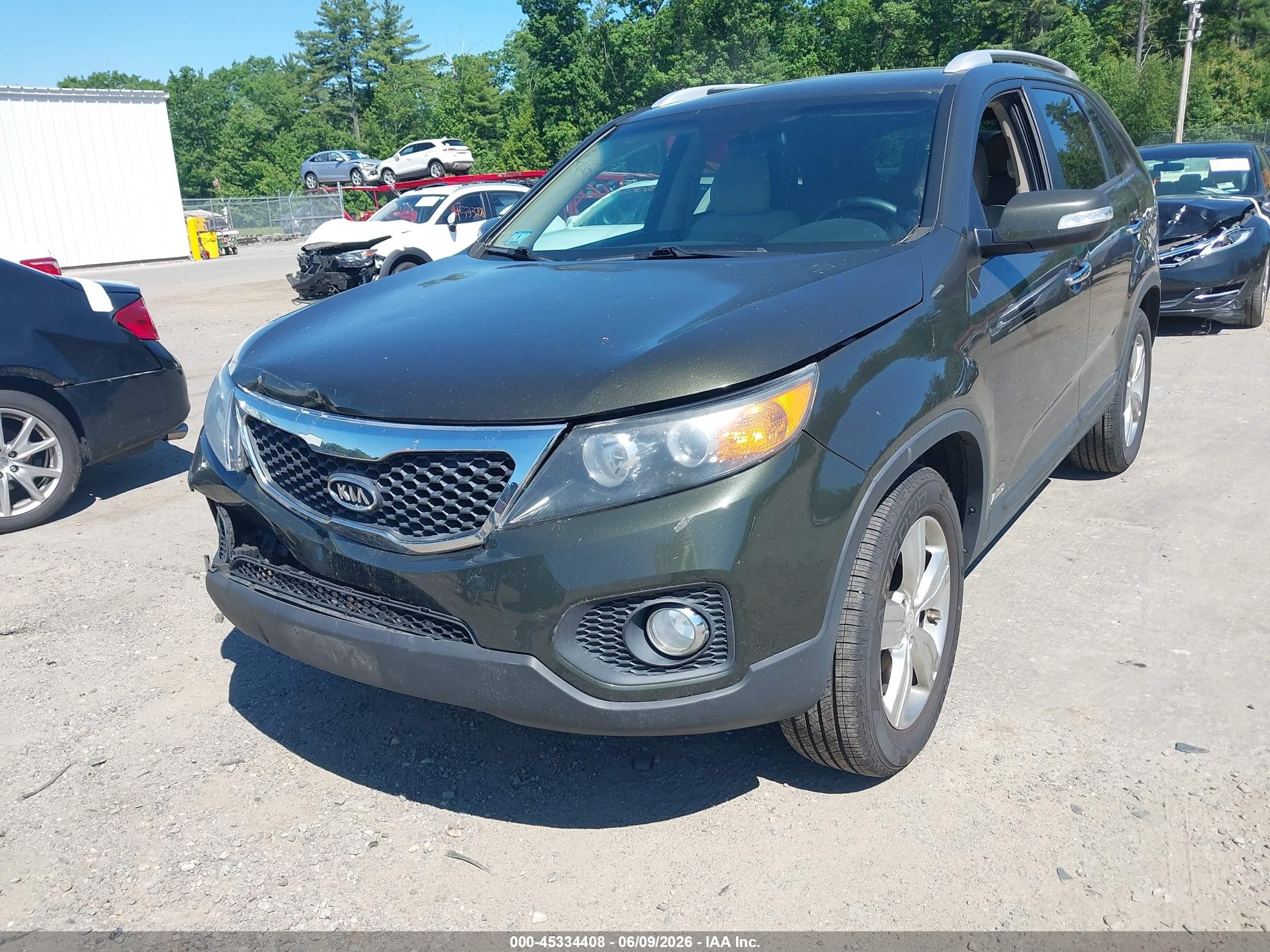 2012 Kia Sorento Ex V6 Green vin: 5XYKUDA24CG196334