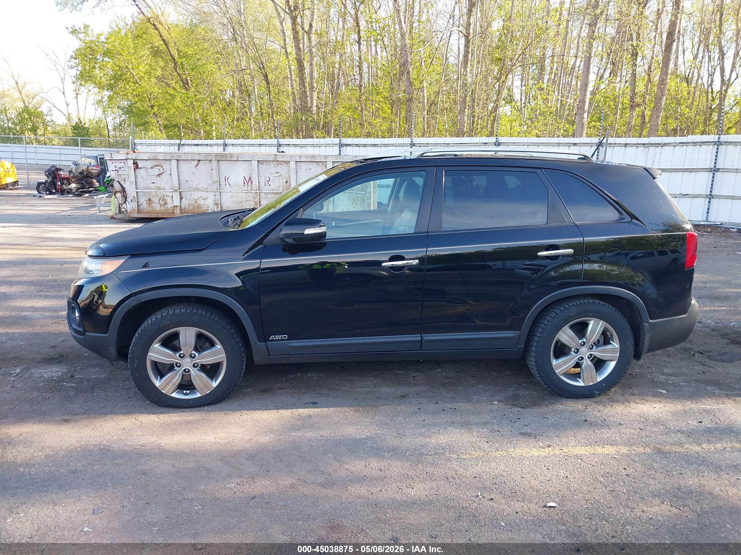 2012 Kia Sorento Ex V6 Black vin: 5XYKUDA24CG240638