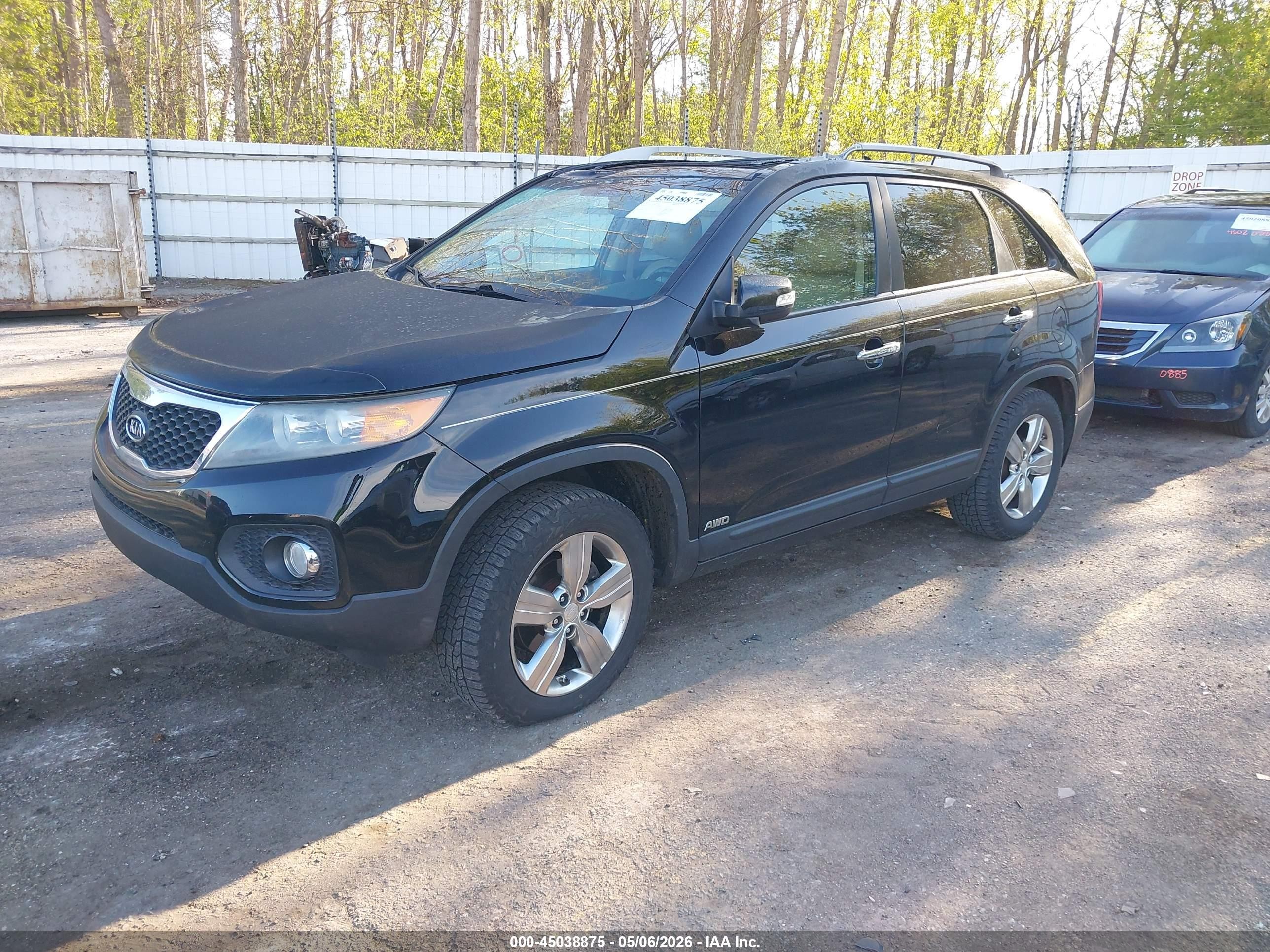 2012 Kia Sorento Ex V6 Black vin: 5XYKUDA24CG240638