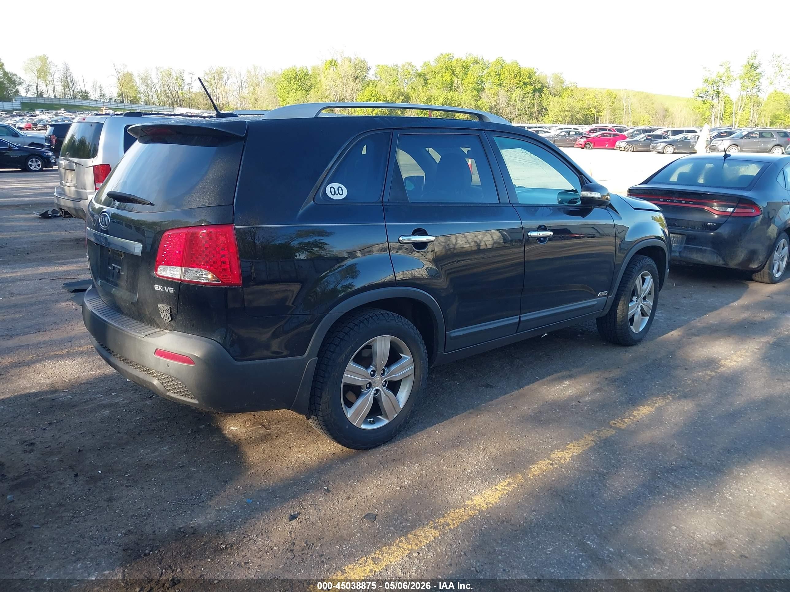 2012 Kia Sorento Ex V6 Black vin: 5XYKUDA24CG240638