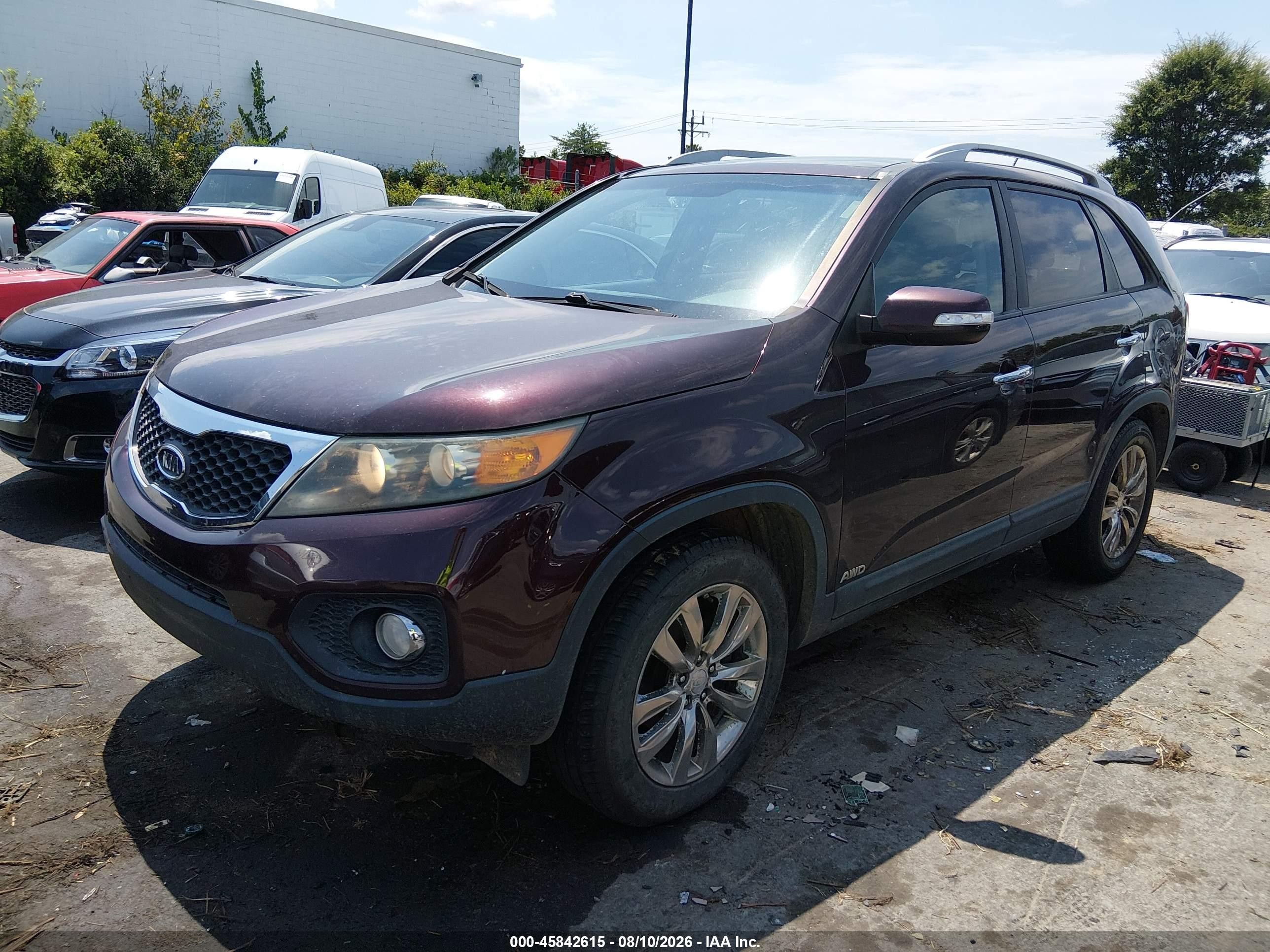 2011 Kia Sorento Ex V6 Бордовый vin: 5XYKUDA25BG097990