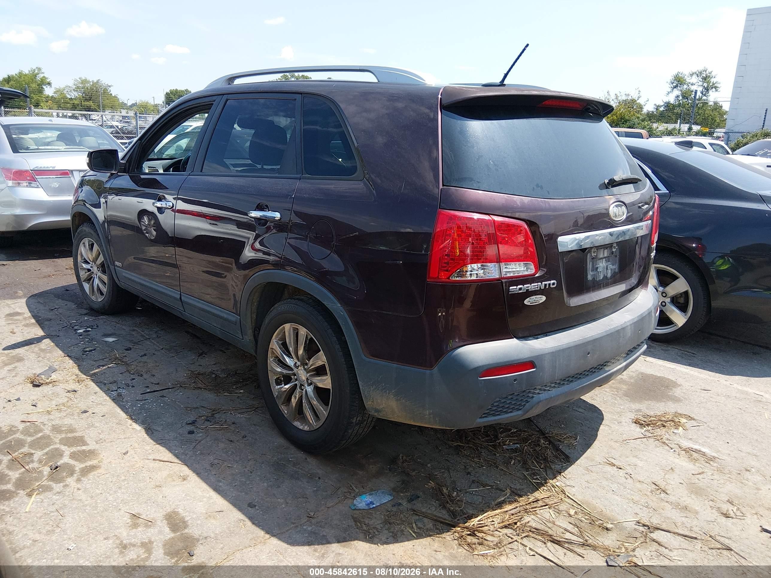 2011 Kia Sorento Ex V6 Бордовый vin: 5XYKUDA25BG097990
