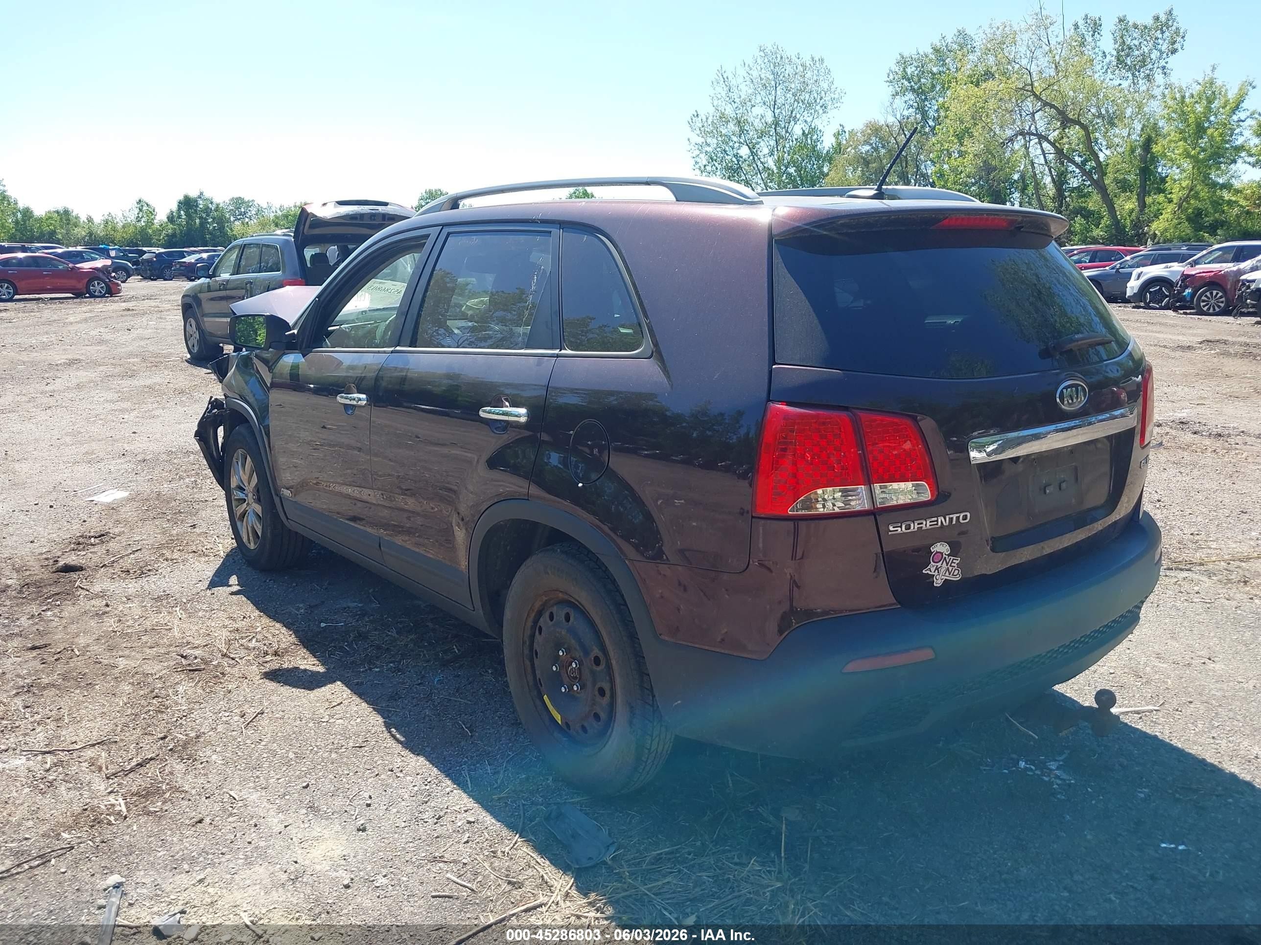 2011 Kia Sorento Ex V6 Purple vin: 5XYKUDA25BG101455