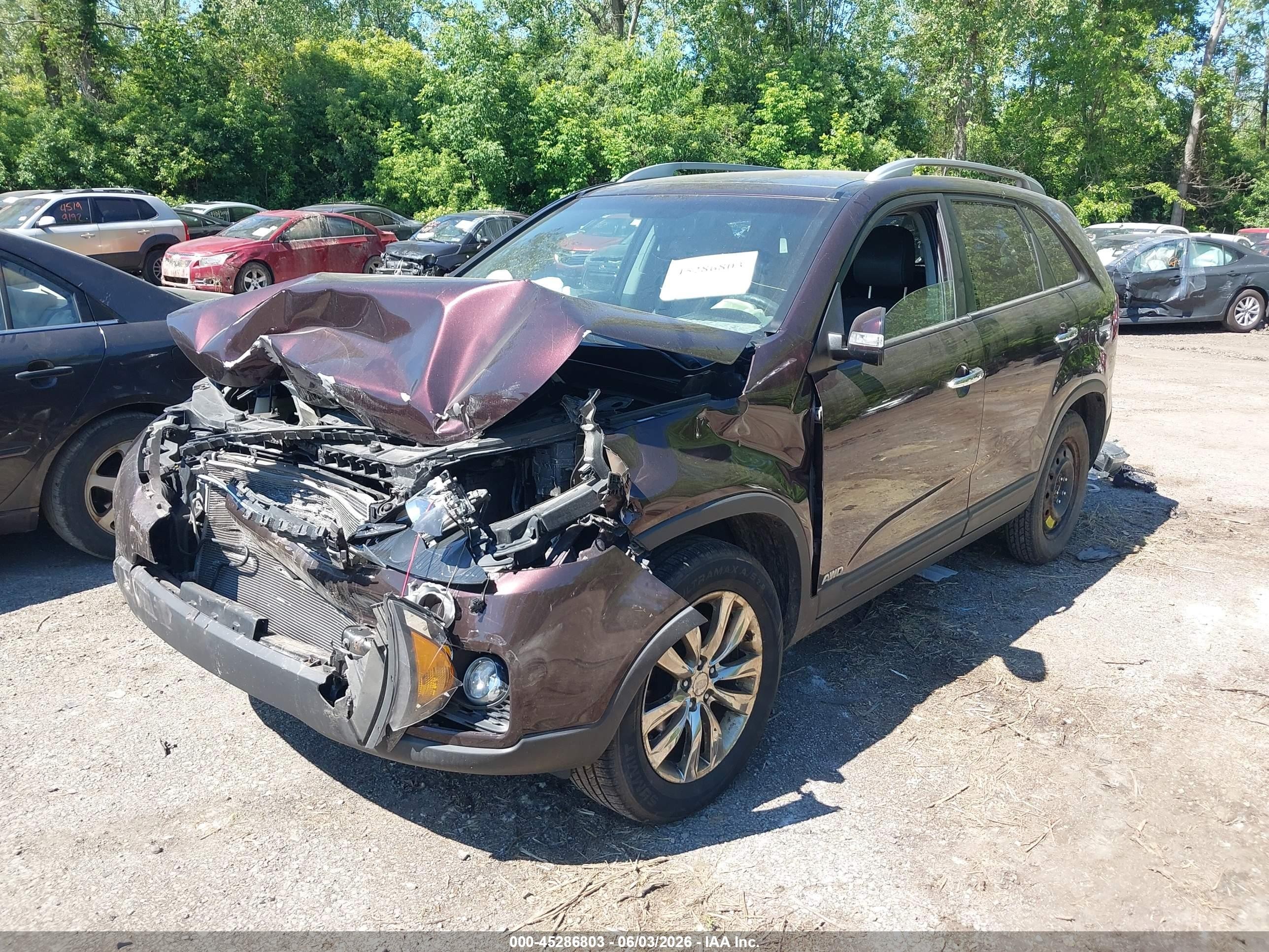 2011 Kia Sorento Ex V6 Purple vin: 5XYKUDA25BG101455