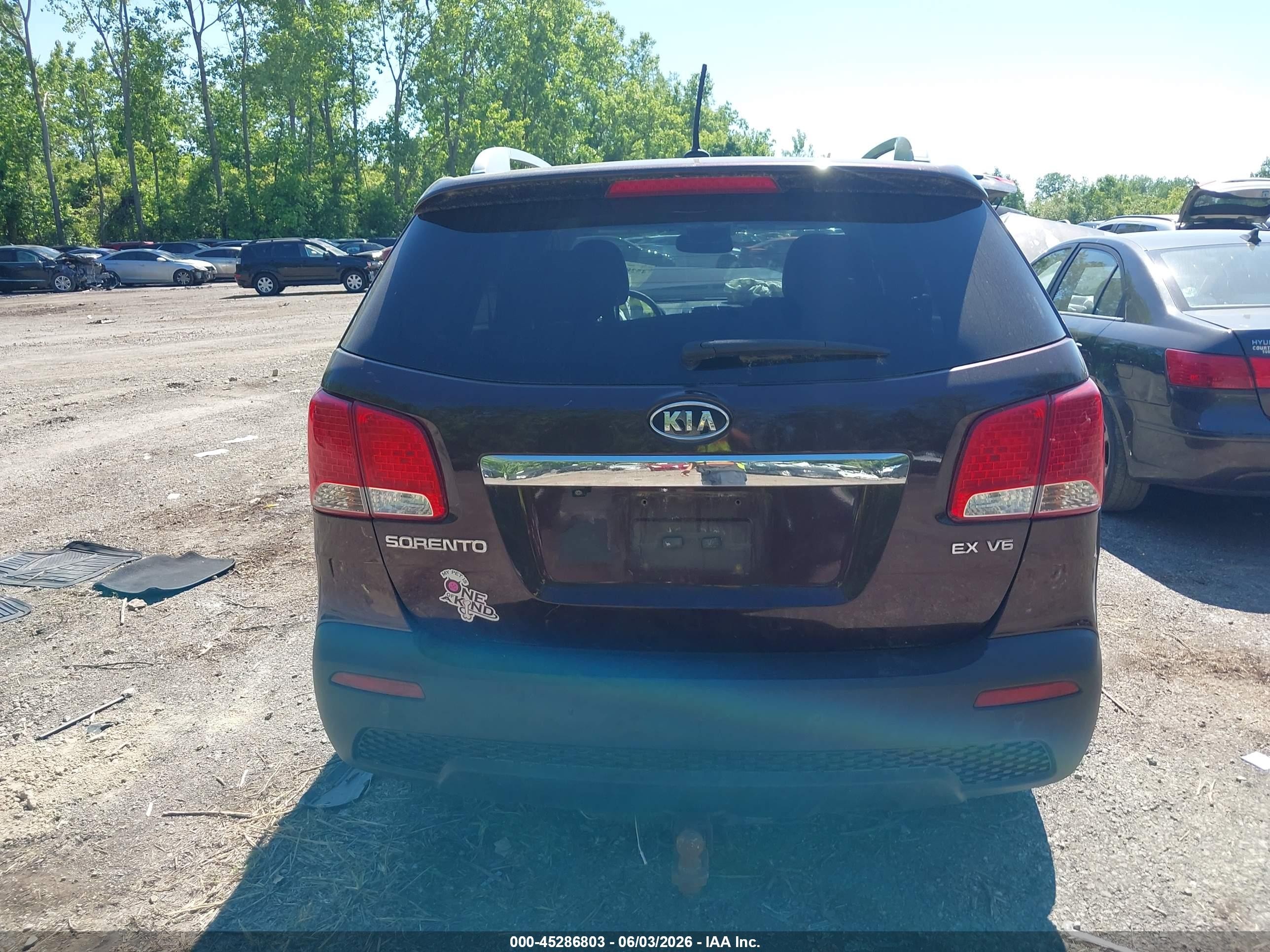 2011 Kia Sorento Ex V6 Purple vin: 5XYKUDA25BG101455