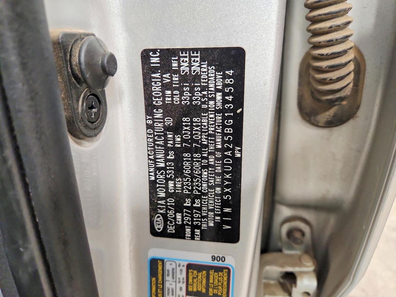 2011 Kia Sorento Ex Silver vin: 5XYKUDA25BG134584