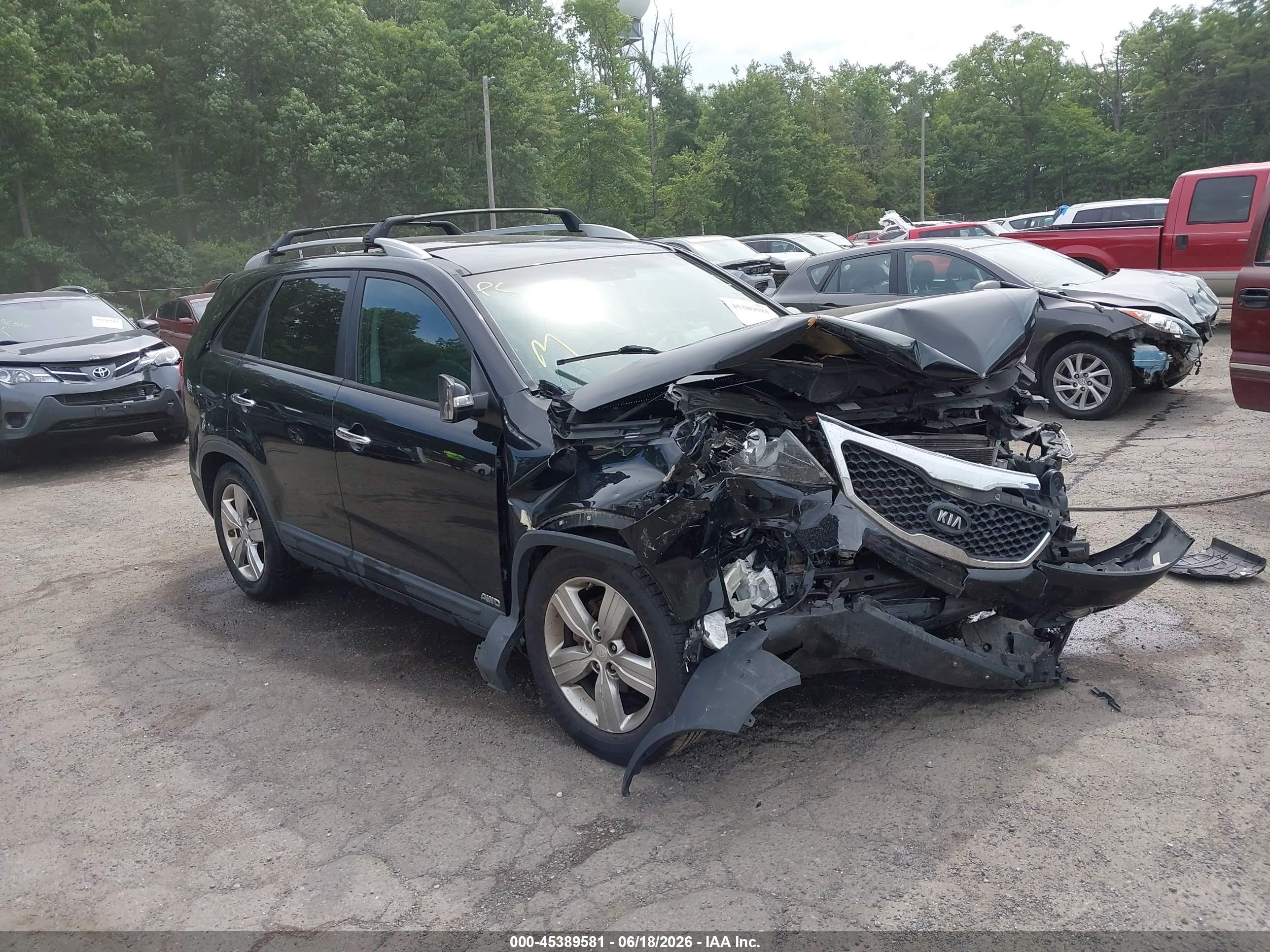 2012 Kia Sorento Ex V6 Black vin: 5XYKUDA26CG236512