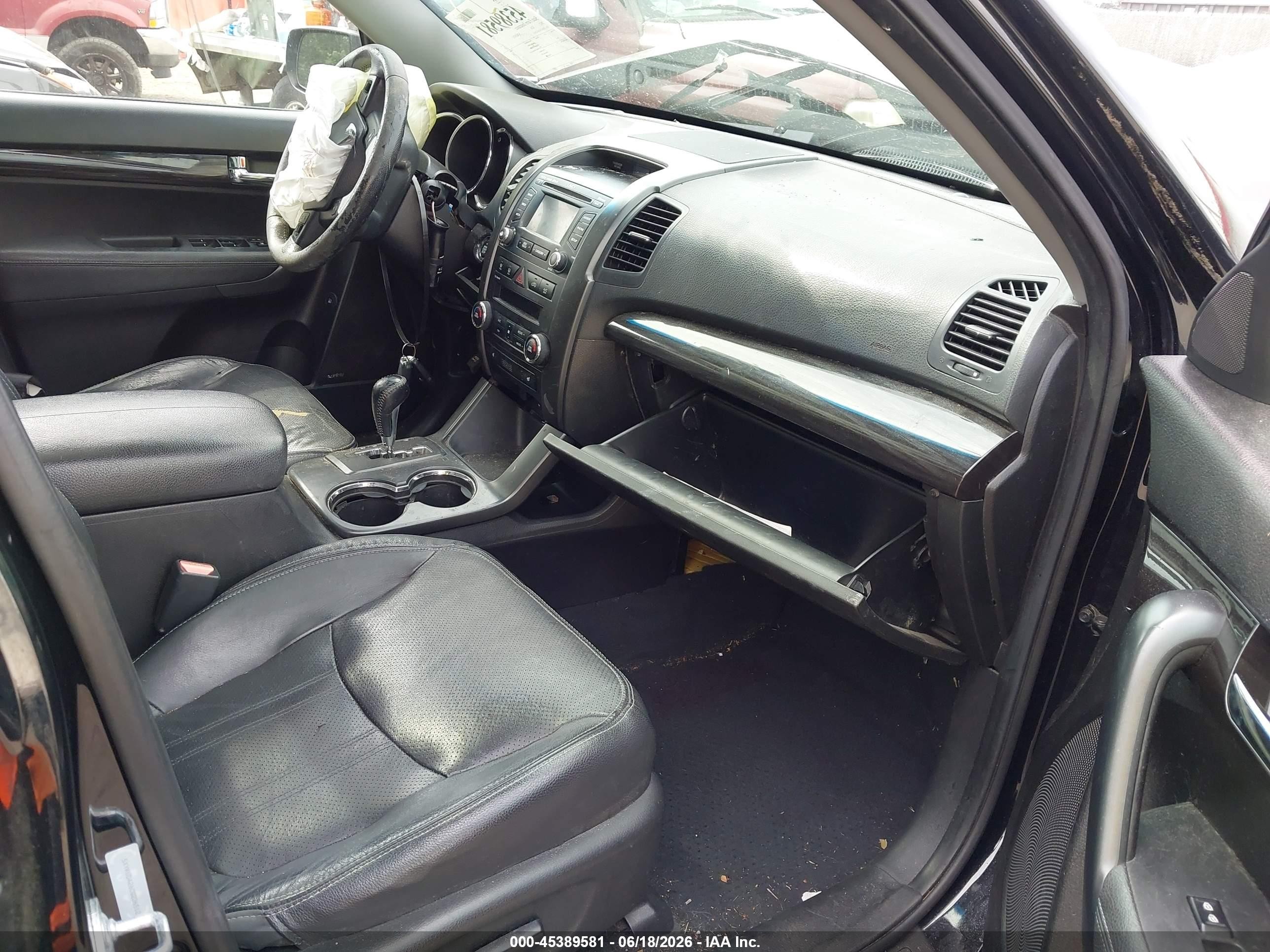 2012 Kia Sorento Ex V6 Black vin: 5XYKUDA26CG236512
