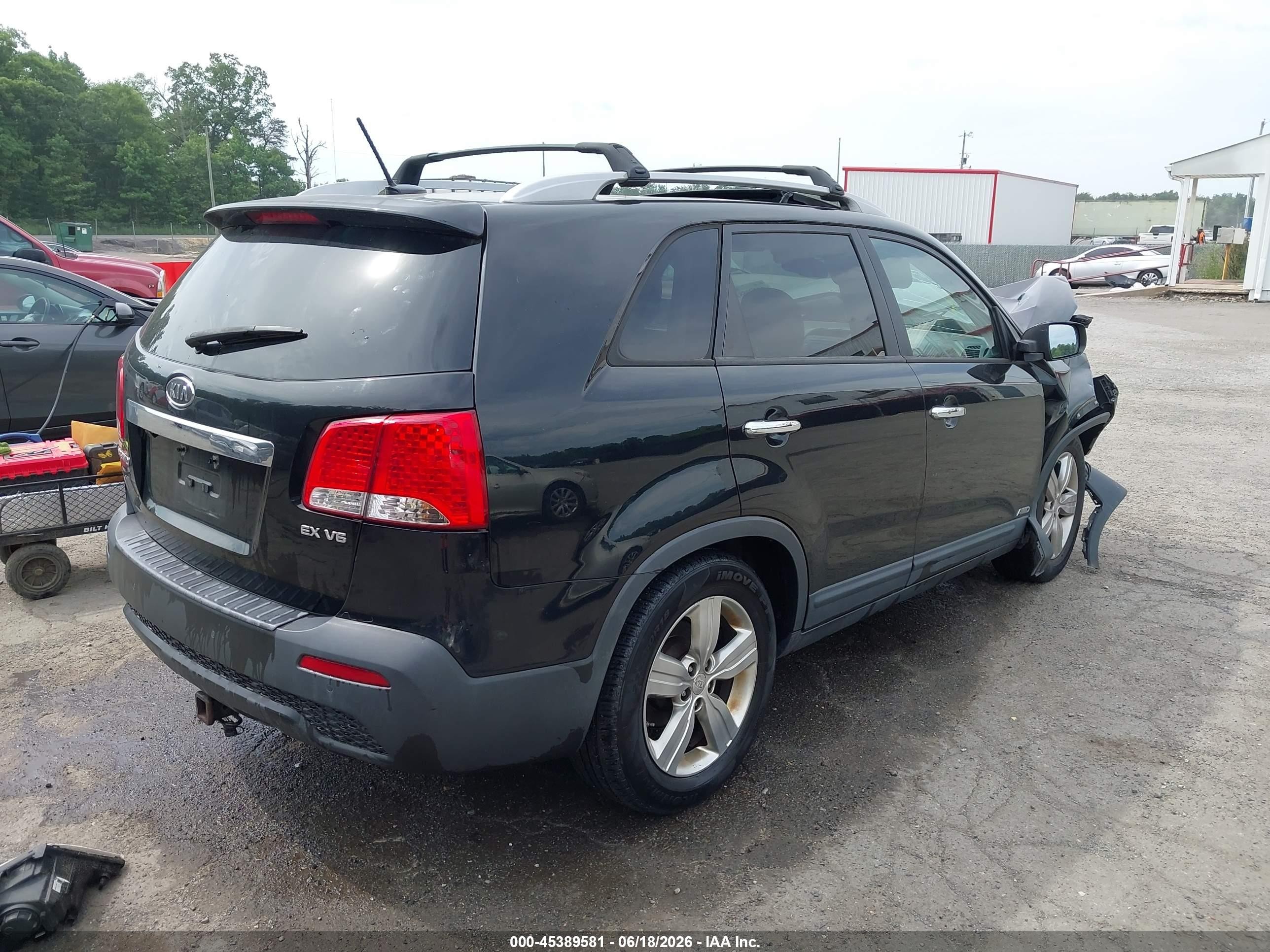 2012 Kia Sorento Ex V6 Black vin: 5XYKUDA26CG236512