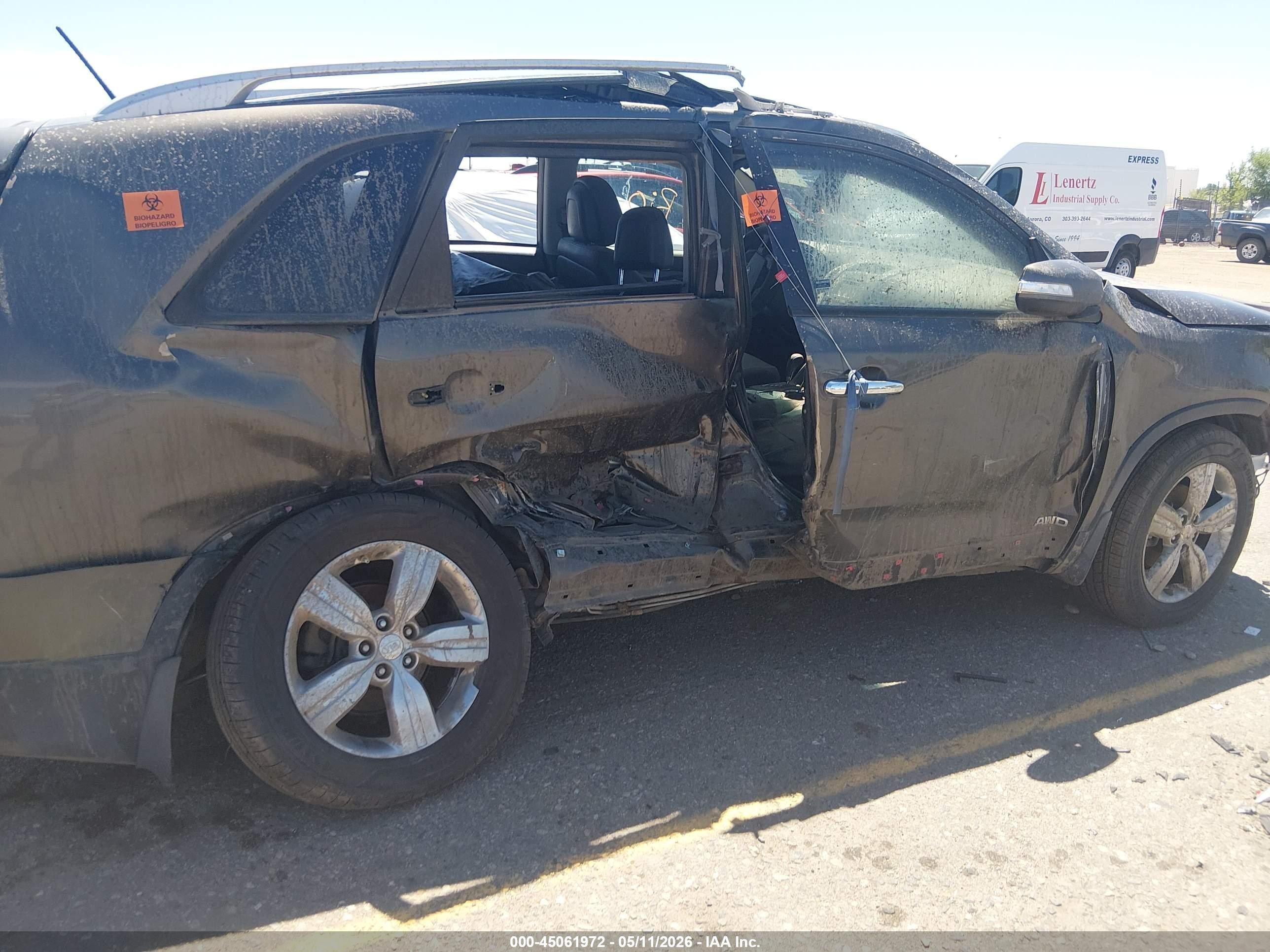 2013 Kia Sorento Ex V6 Gray vin: 5XYKUDA26DG393247