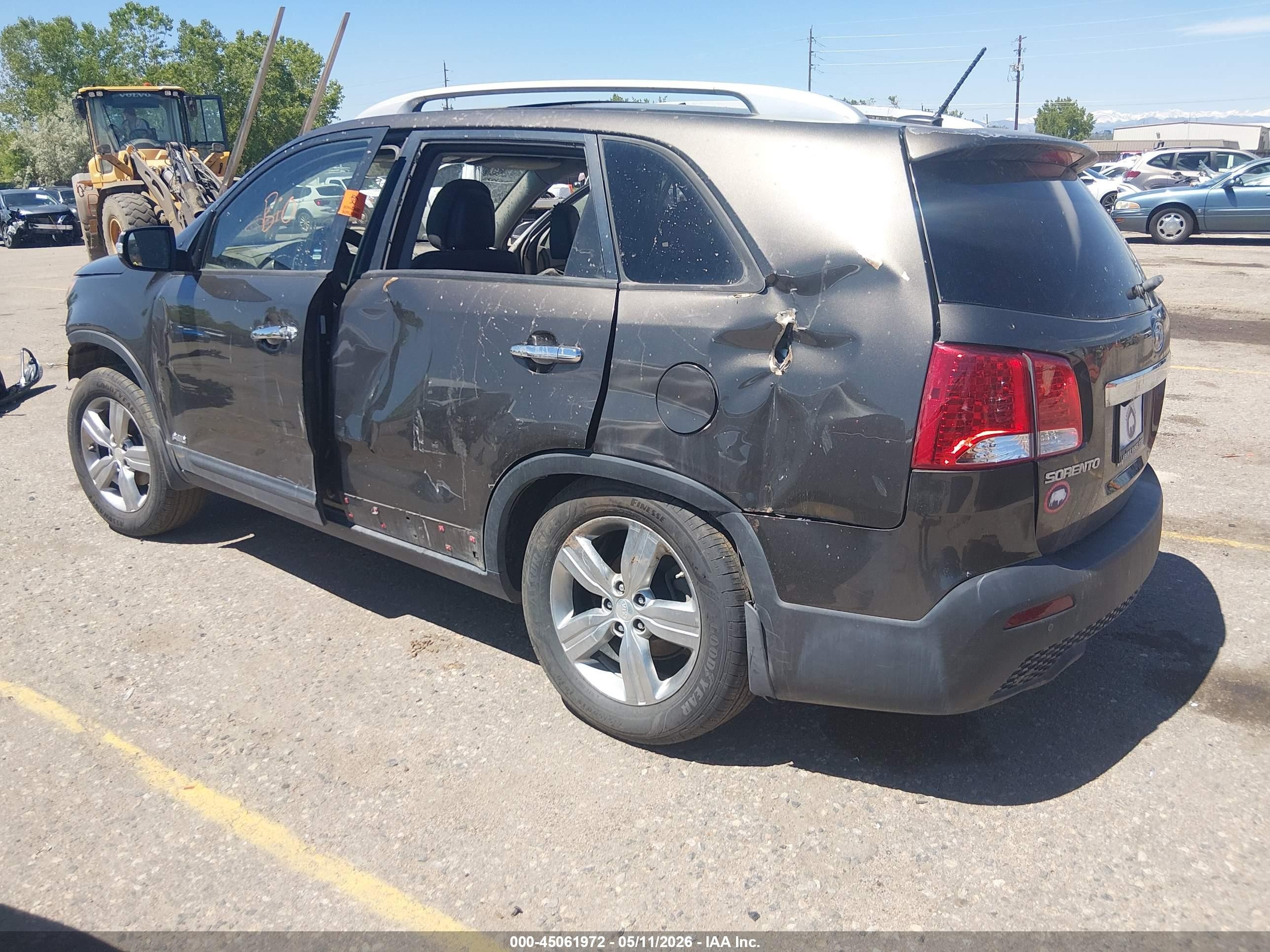 2013 Kia Sorento Ex V6 Gray vin: 5XYKUDA26DG393247