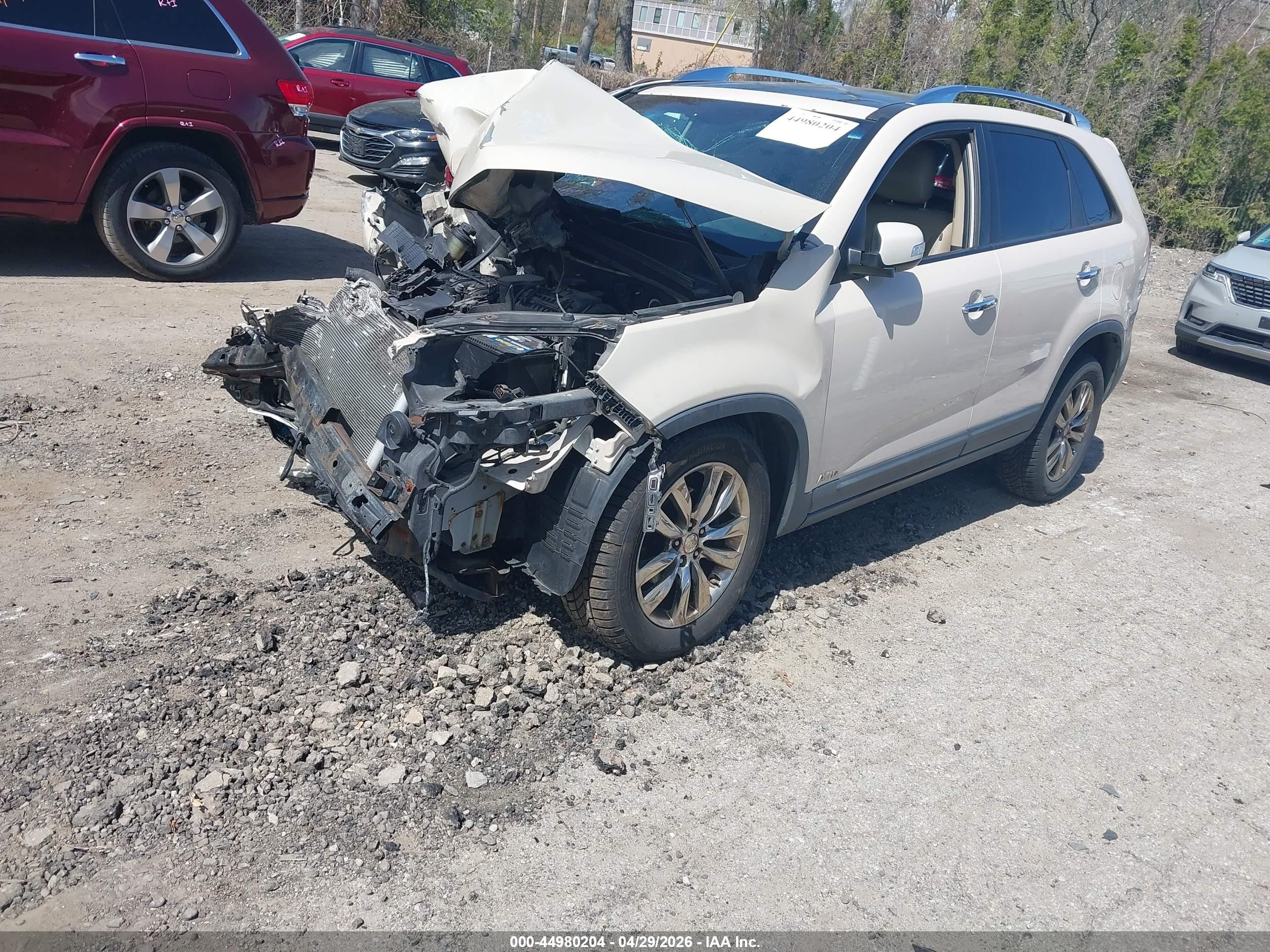 2011 Kia Sorento Ex V6 Cream vin: 5XYKUDA27BG123263
