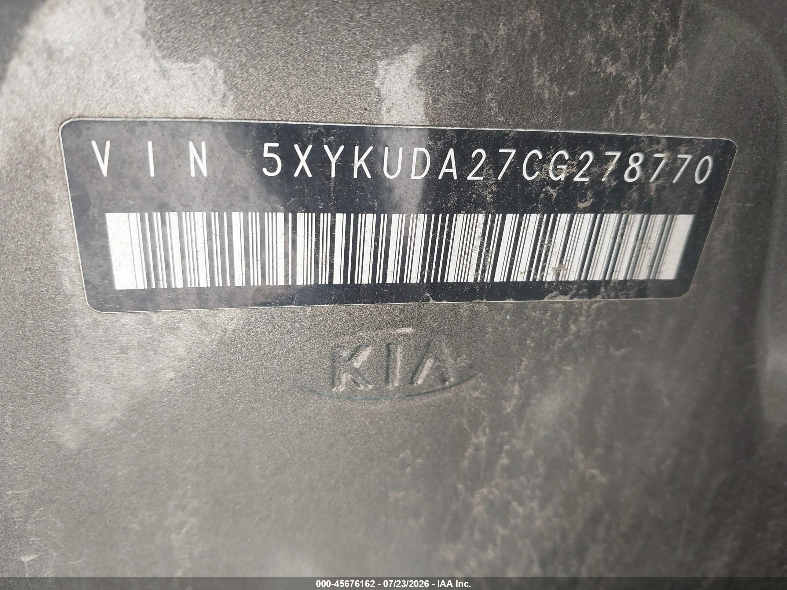2012 Kia Sorento Ex V6 Brown vin: 5XYKUDA27CG278770