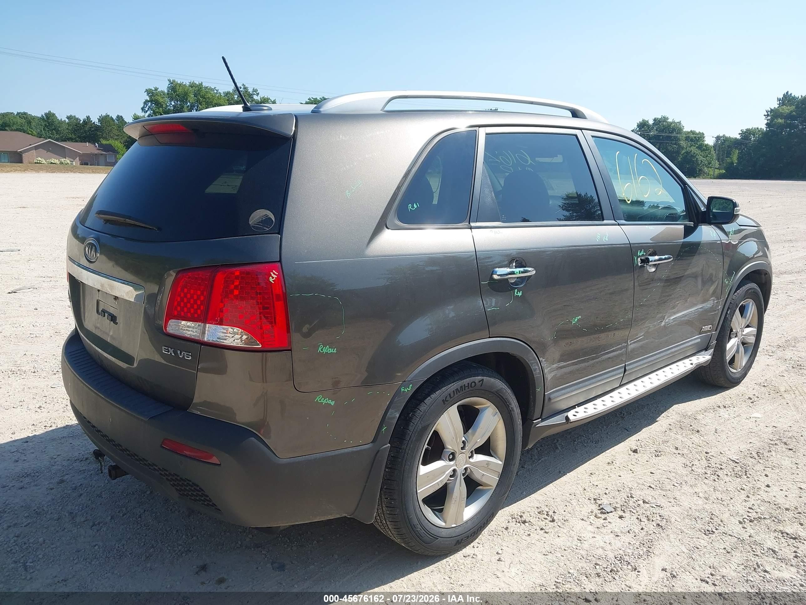 2012 Kia Sorento Ex V6 Brown vin: 5XYKUDA27CG278770