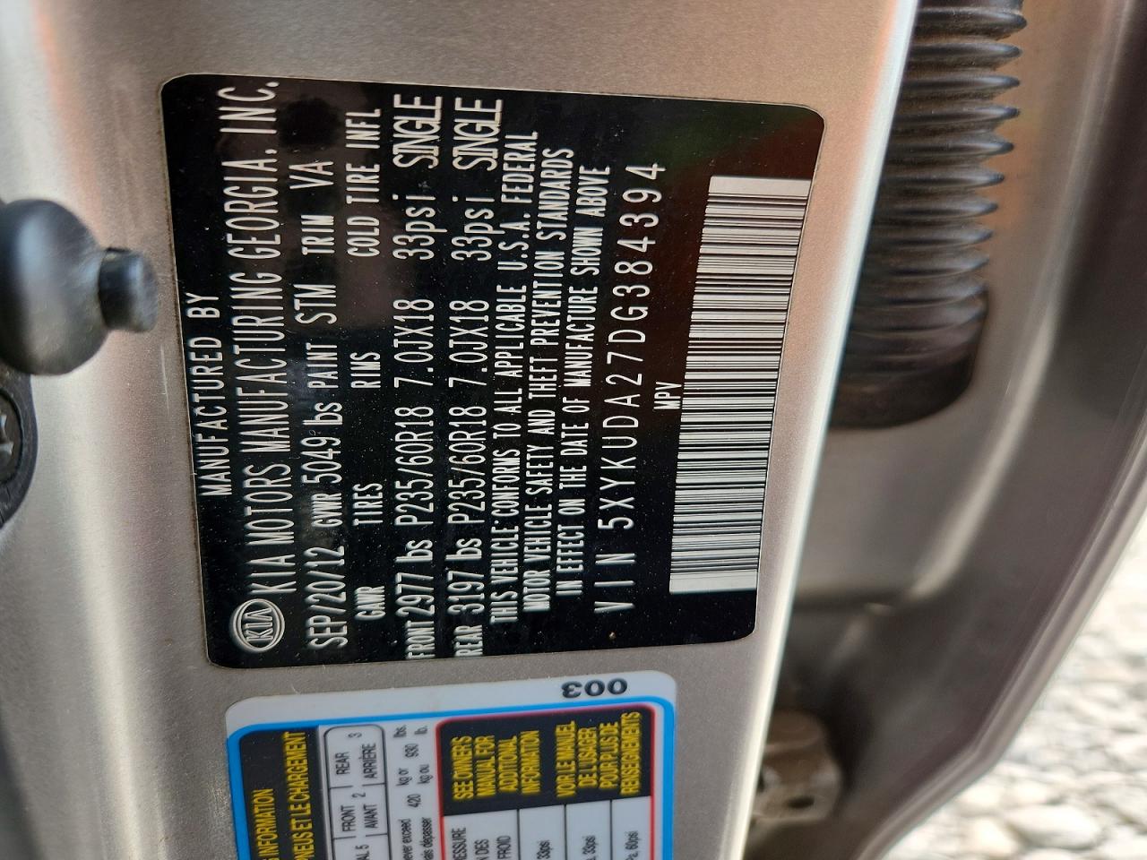 2013 Kia Sorento Ex Silver vin: 5XYKUDA27DG384394