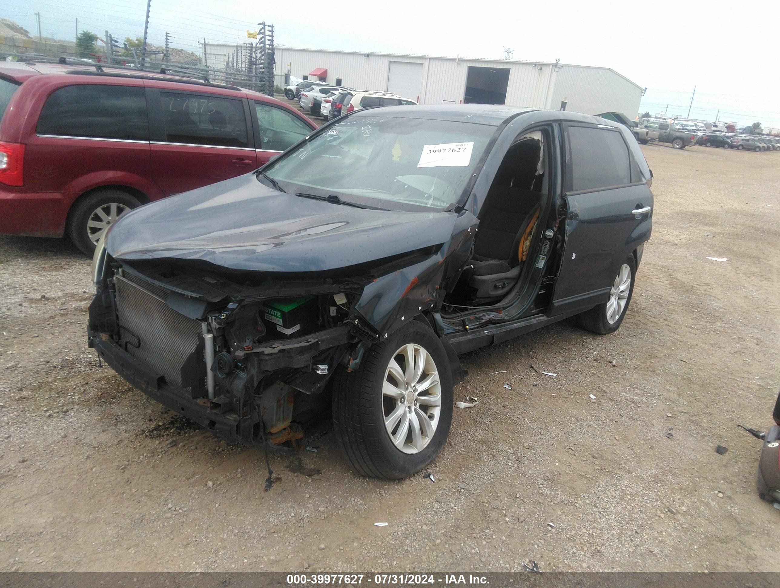 2011 Kia Sorento Ex V6 Blue vin: 5XYKUDA28BG009837