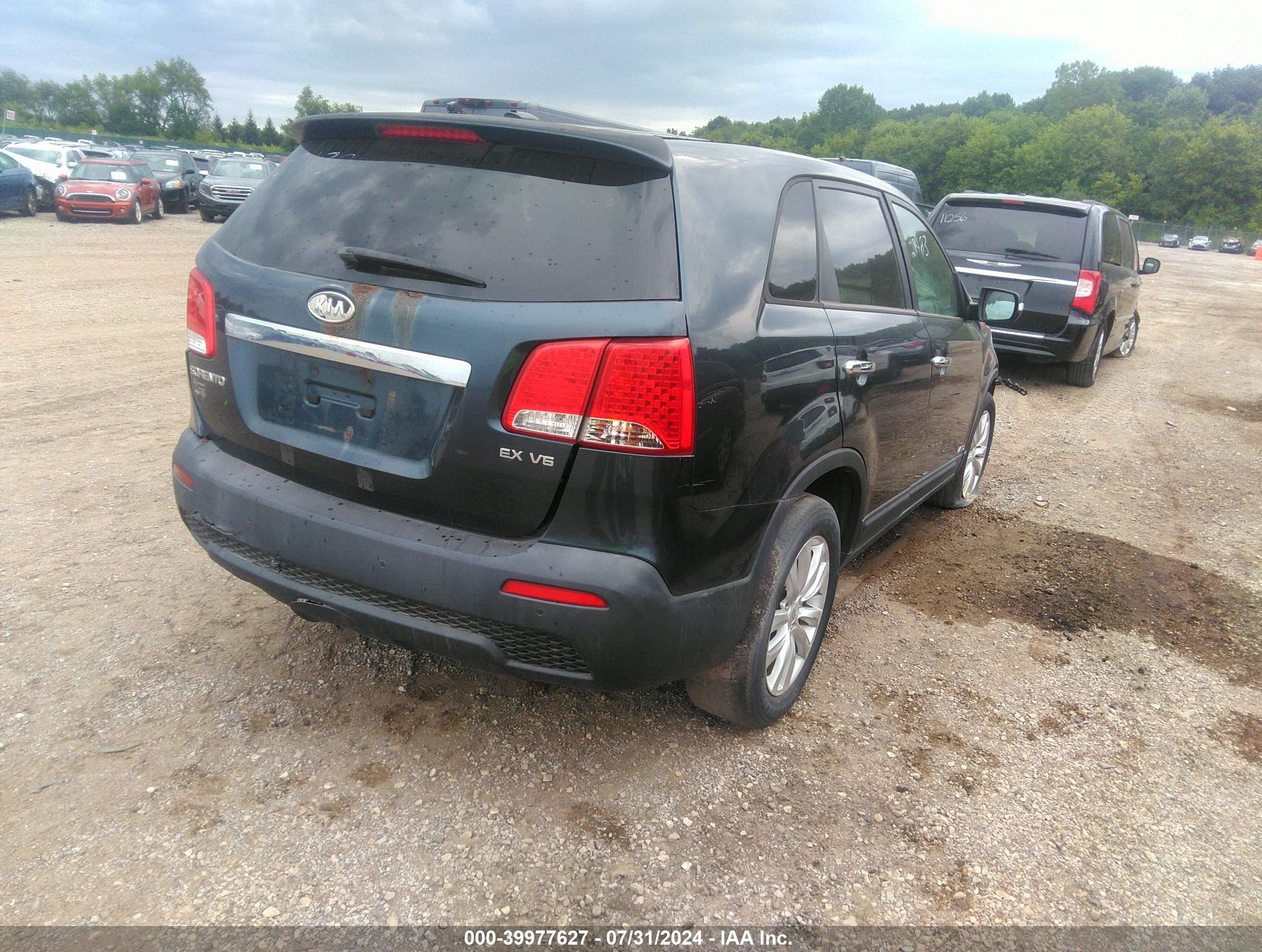 2011 Kia Sorento Ex V6 Blue vin: 5XYKUDA28BG009837