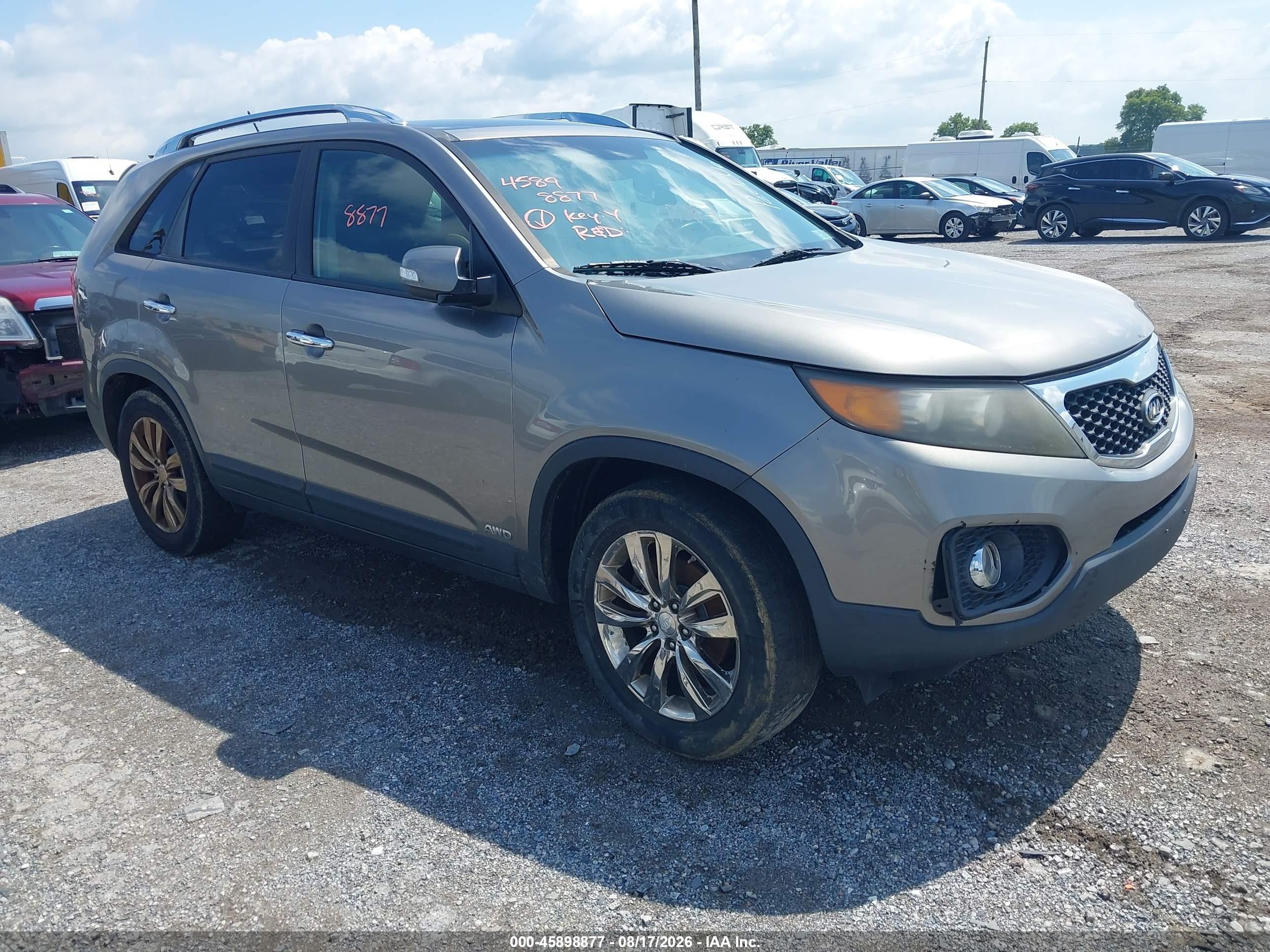 2011 Kia Sorento Ex V6 Gray vin: 5XYKUDA28BG121120