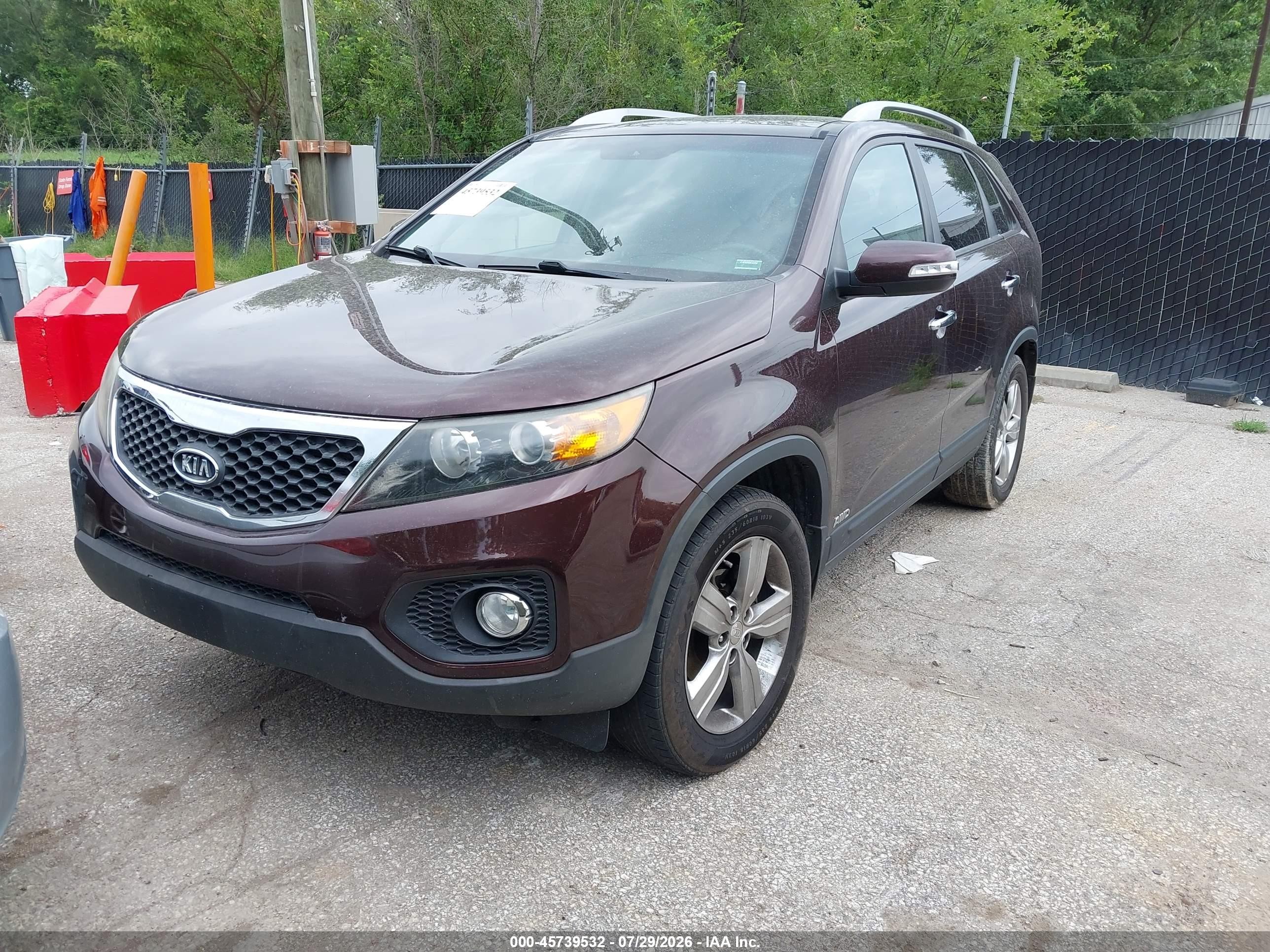 2012 Kia Sorento Ex V6 Maroon vin: 5XYKUDA28CG188043