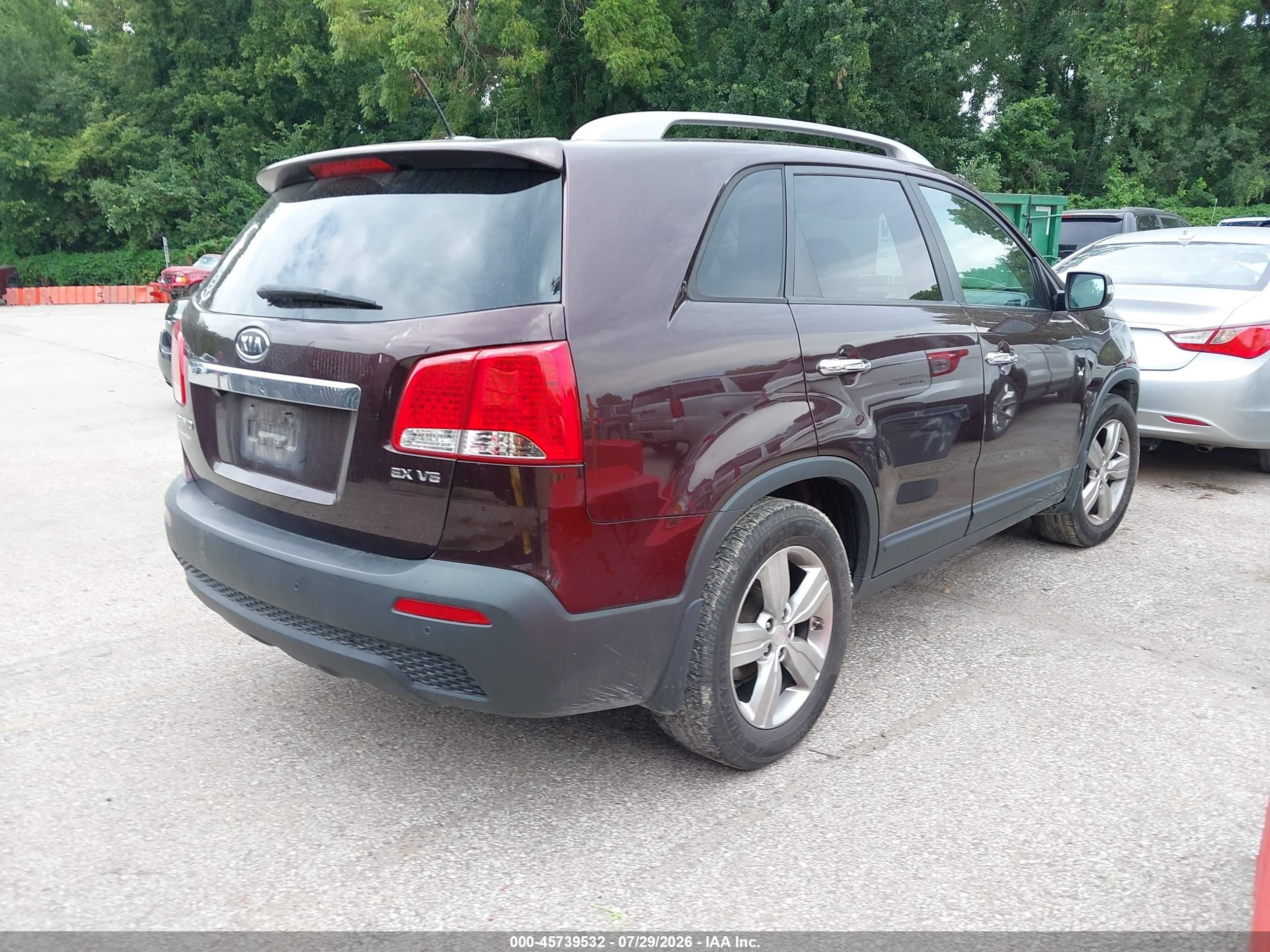 2012 Kia Sorento Ex V6 Maroon vin: 5XYKUDA28CG188043
