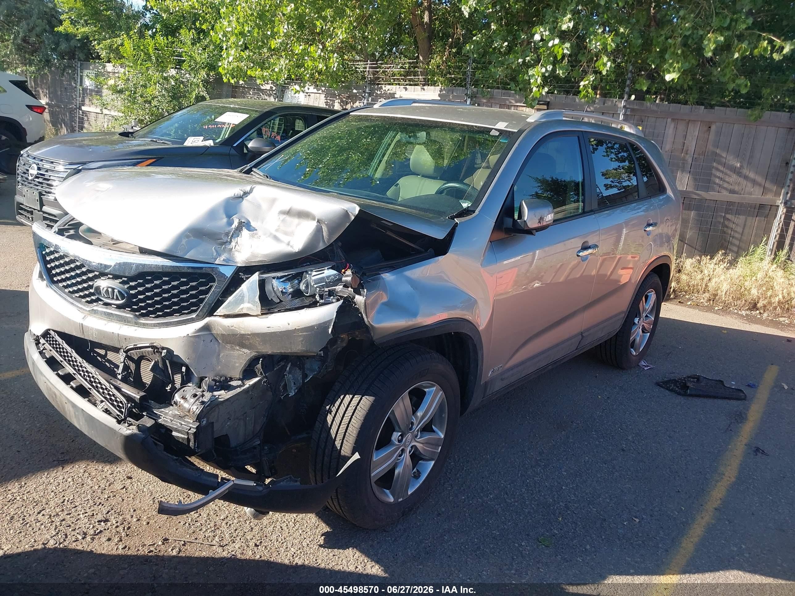 2013 Kia Sorento Ex V6 Gray vin: 5XYKUDA28DG349671