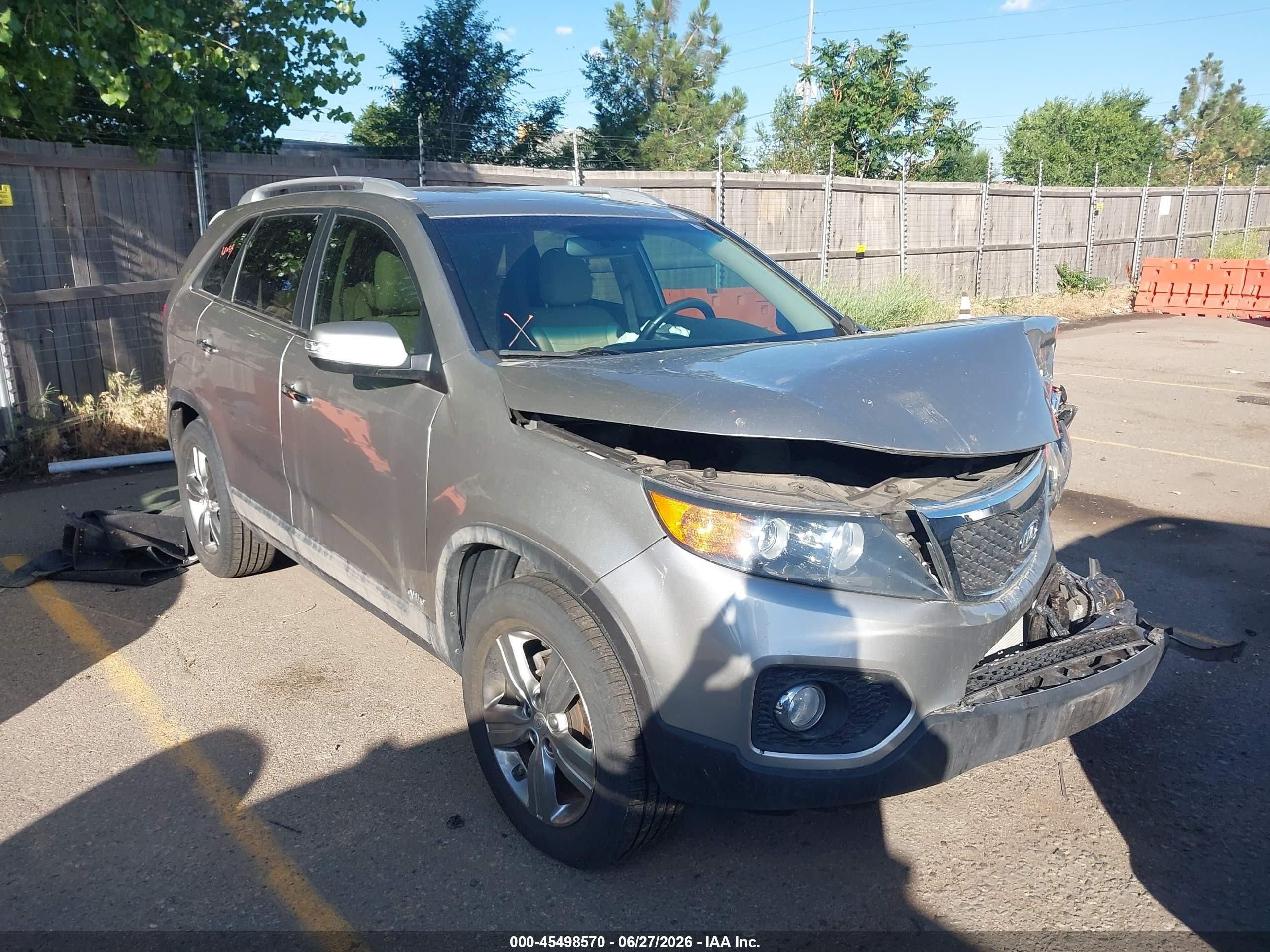 2013 Kia Sorento Ex V6 Gray vin: 5XYKUDA28DG349671