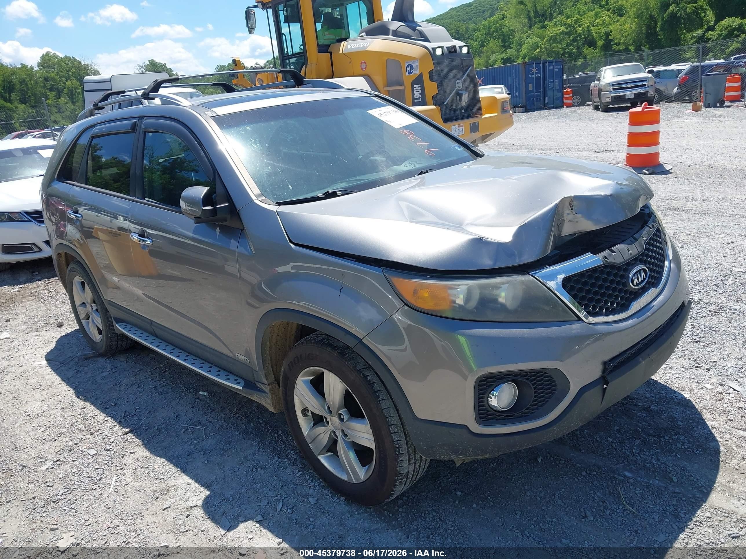 2012 Kia Sorento Ex V6 Gray vin: 5XYKUDA29CG205920