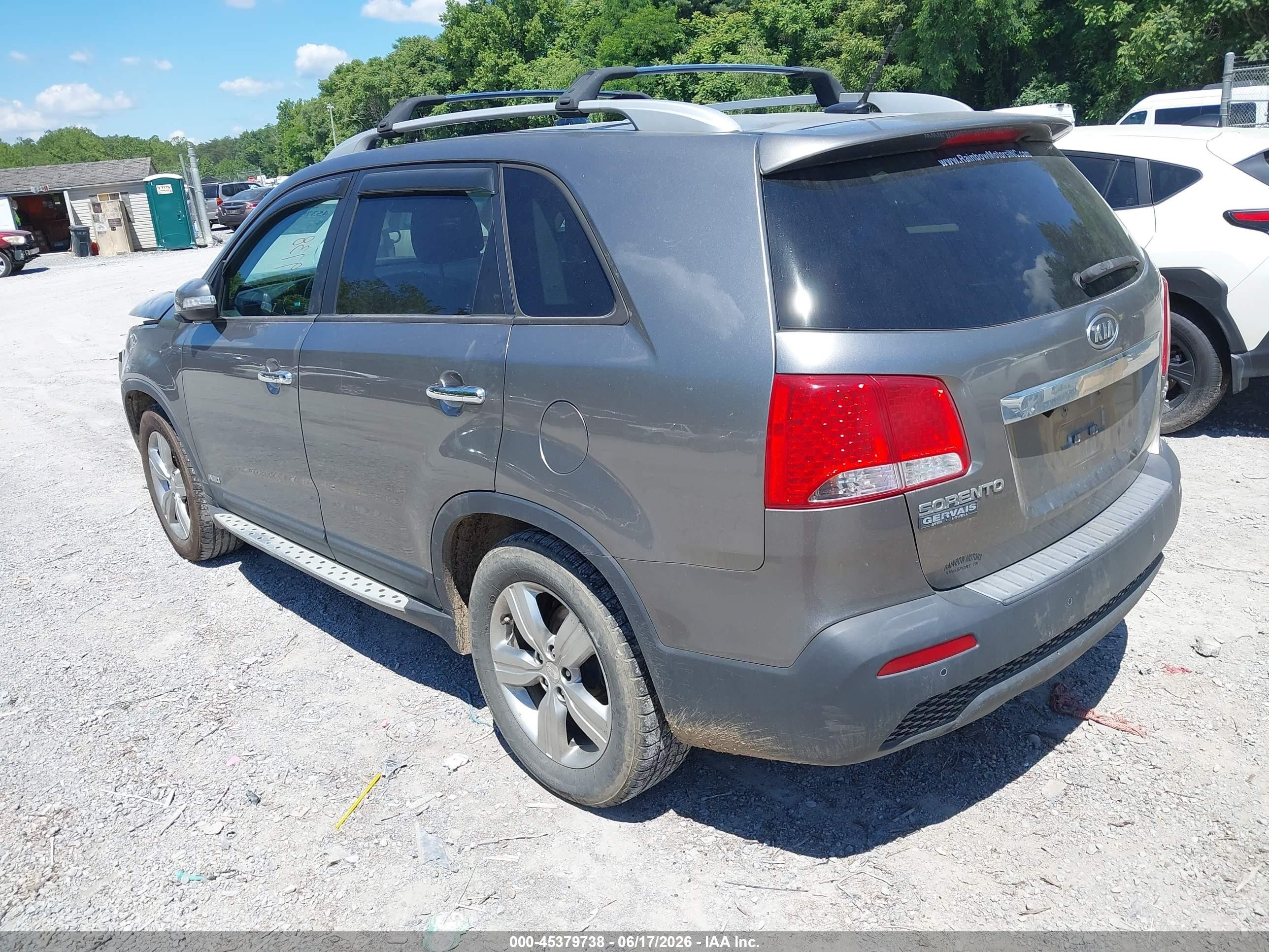 2012 Kia Sorento Ex V6 Gray vin: 5XYKUDA29CG205920