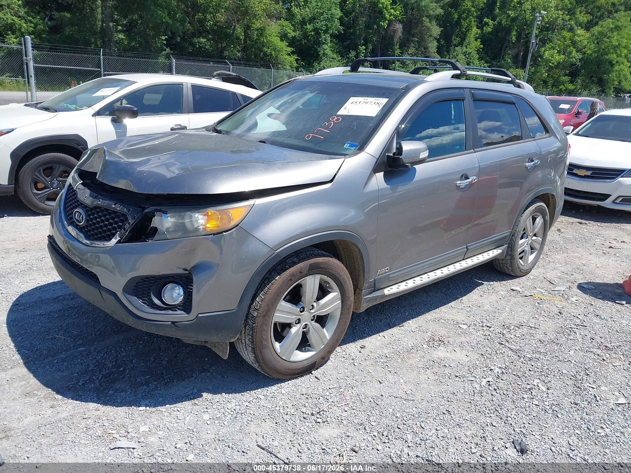 2012 Kia Sorento Ex V6 Gray vin: 5XYKUDA29CG205920