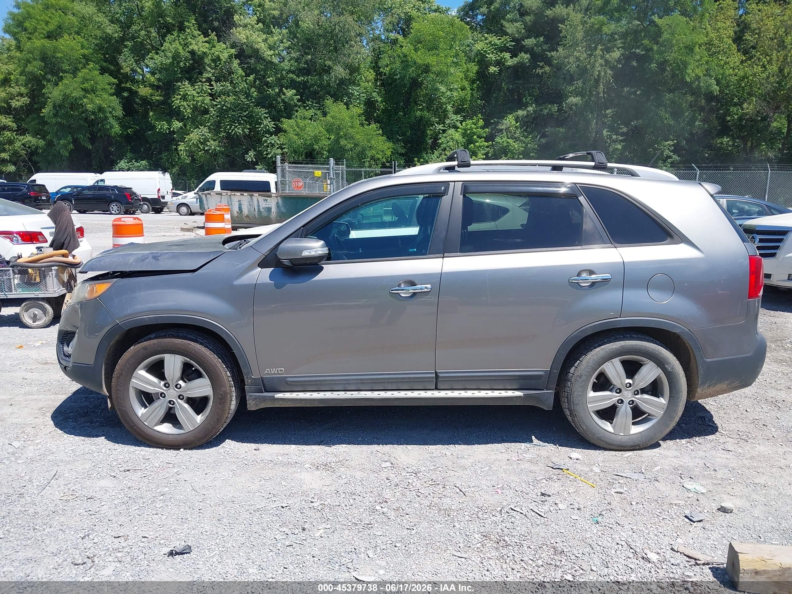 2012 Kia Sorento Ex V6 Gray vin: 5XYKUDA29CG205920