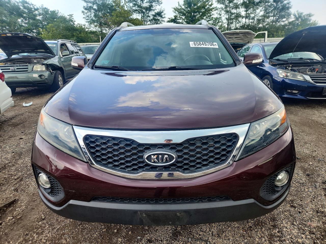 2012 Kia Sorento Ex Burgundy vin: 5XYKUDA29CG303006