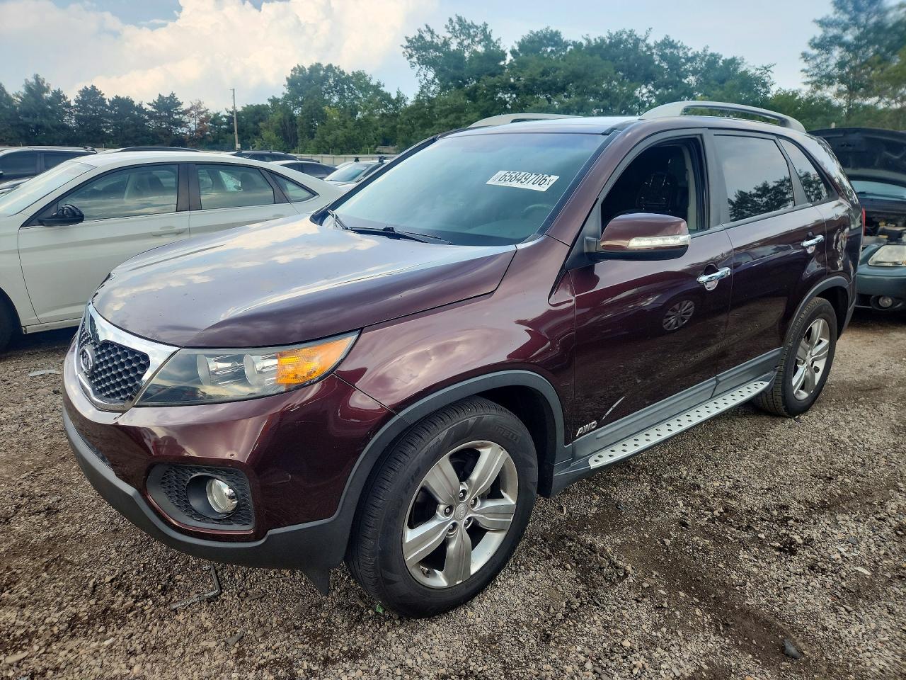 2012 Kia Sorento Ex Burgundy vin: 5XYKUDA29CG303006