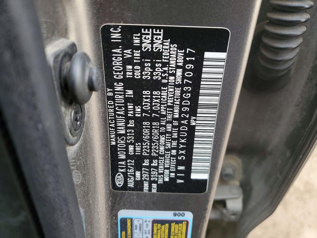 2013 Kia Sorento Ex Gray vin: 5XYKUDA29DG370917