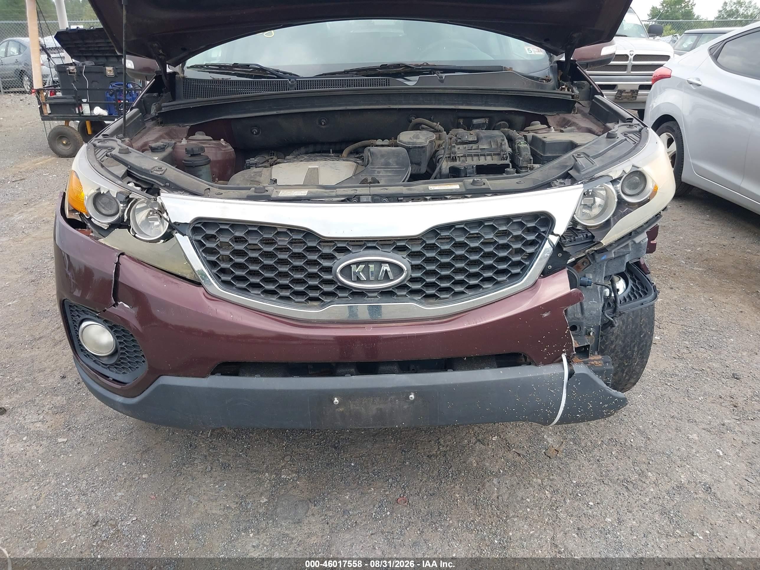2011 Kia Sorento Ex V6 Burgundy vin: 5XYKUDA2XBG037669