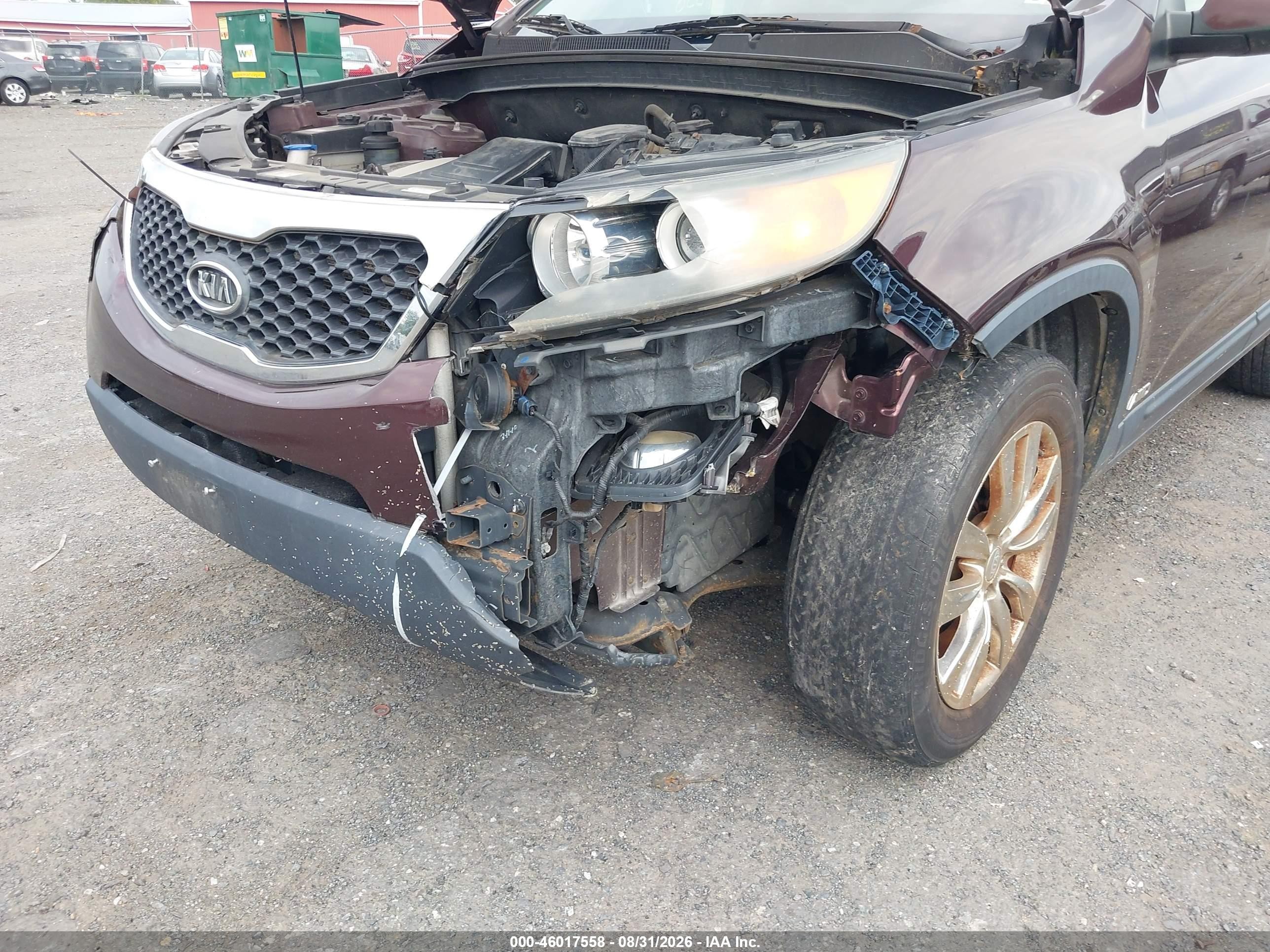 2011 Kia Sorento Ex V6 Burgundy vin: 5XYKUDA2XBG037669