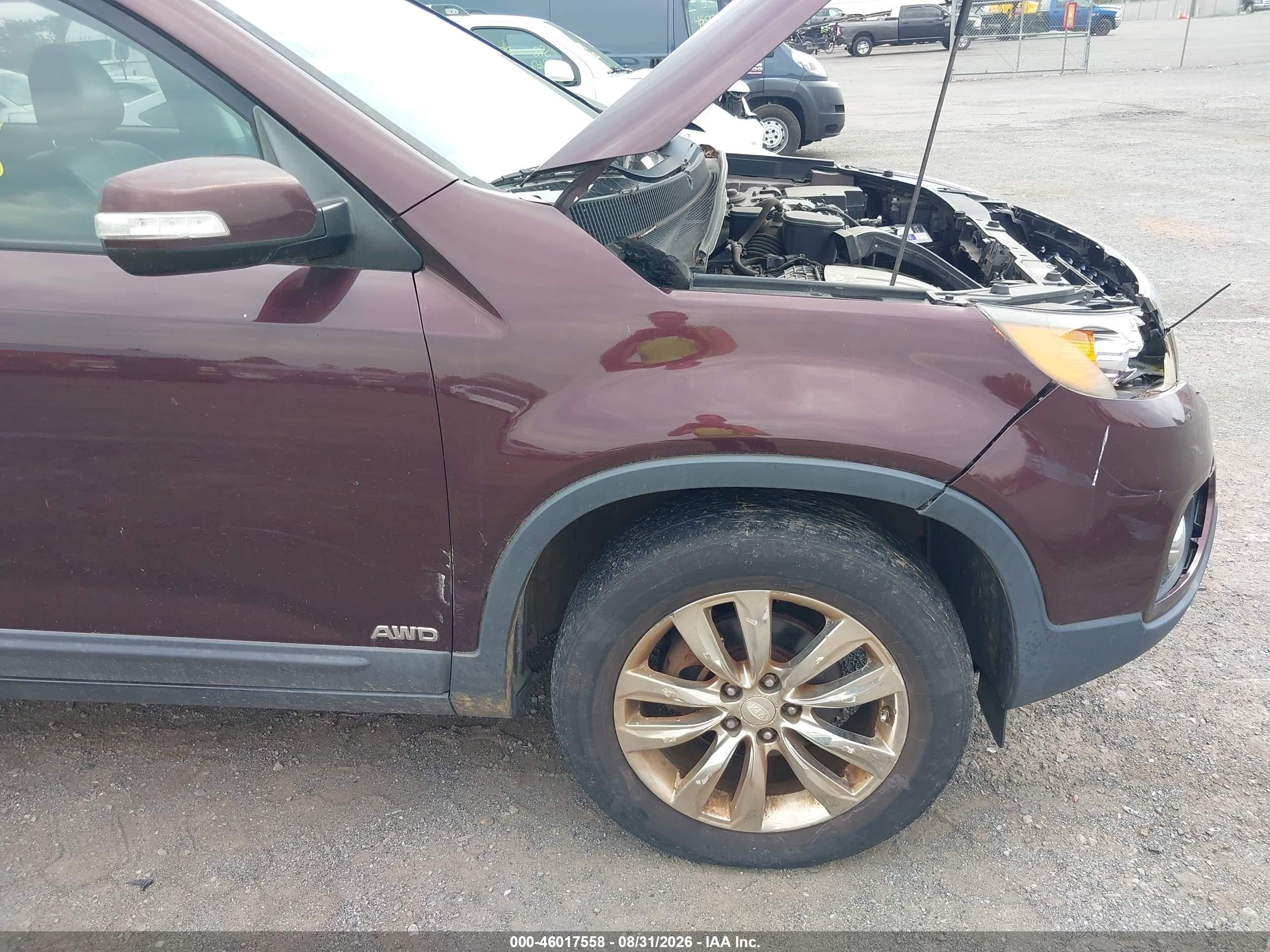 2011 Kia Sorento Ex V6 Burgundy vin: 5XYKUDA2XBG037669