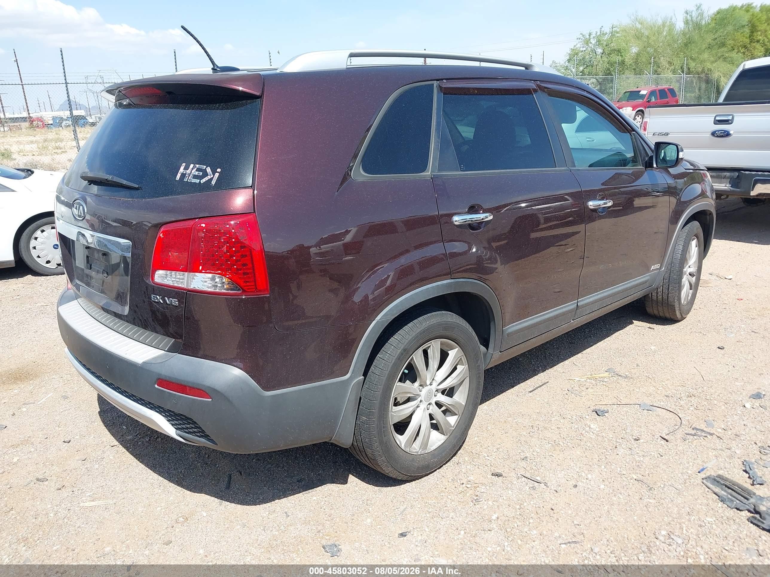 2011 Kia Sorento Ex V6 Burgundy vin: 5XYKUDA2XBG051460